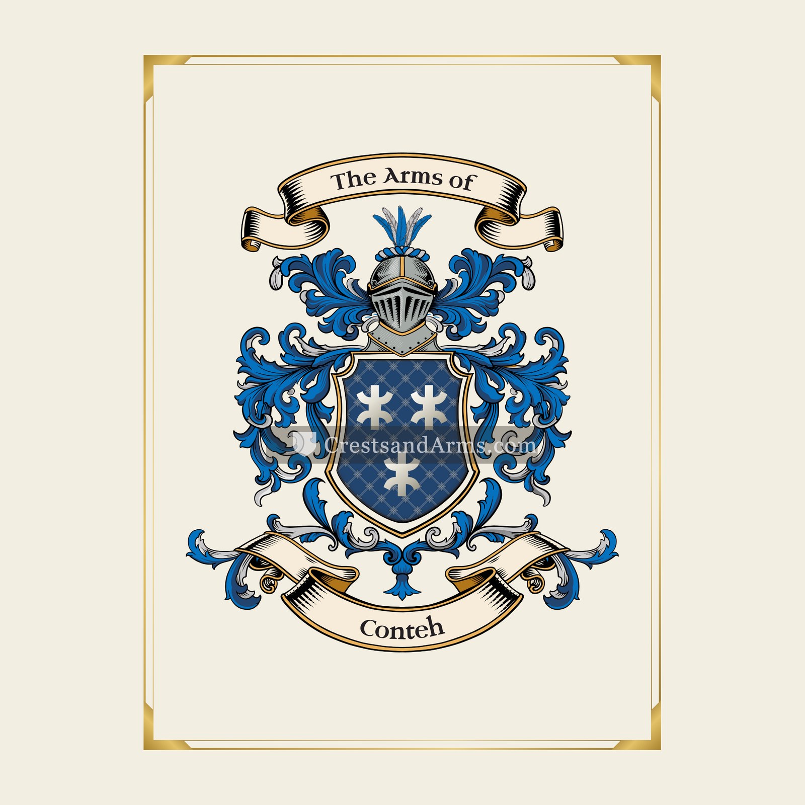 With gold border