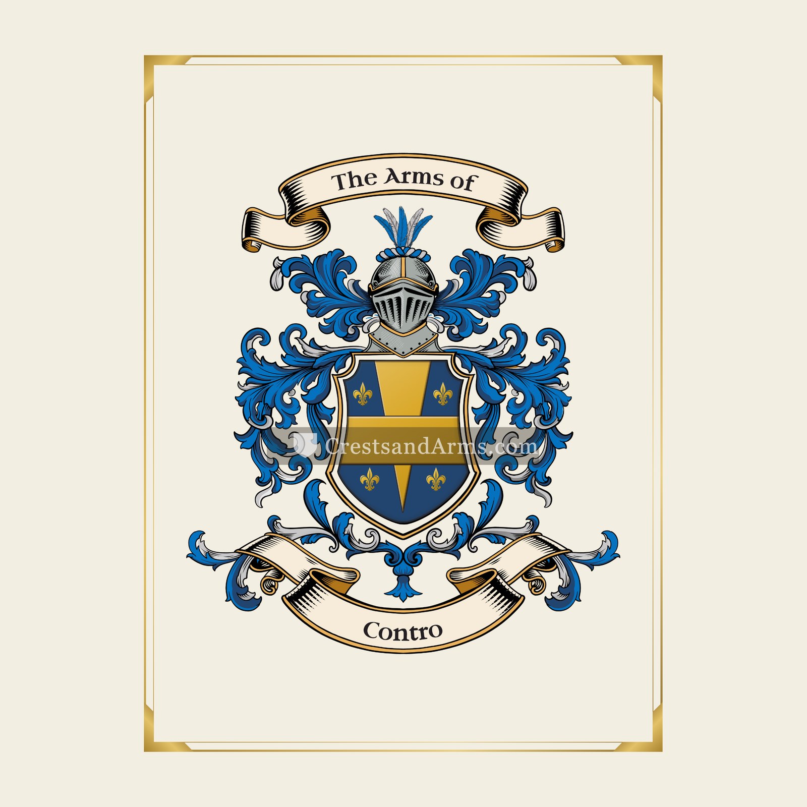 With gold border