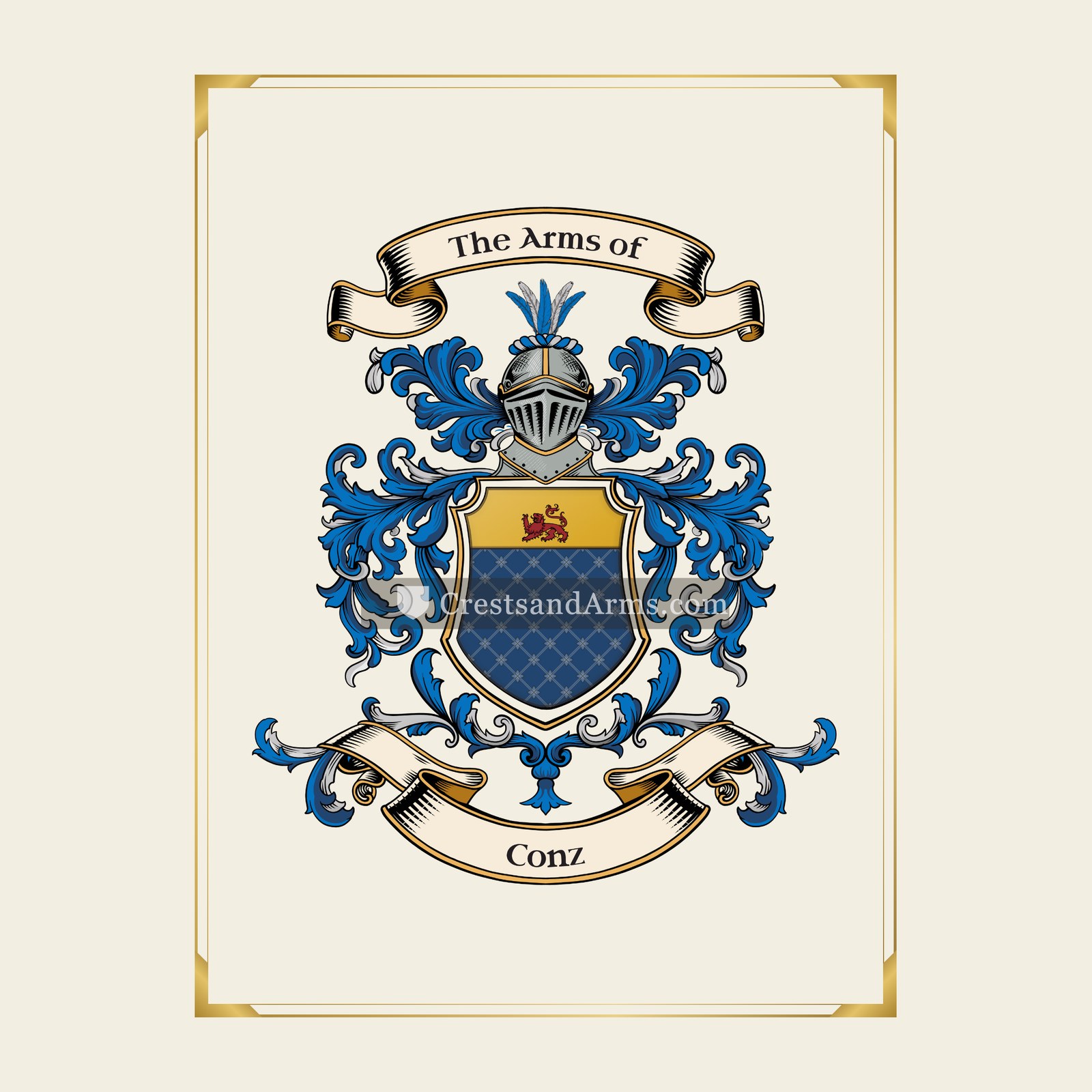 With gold border