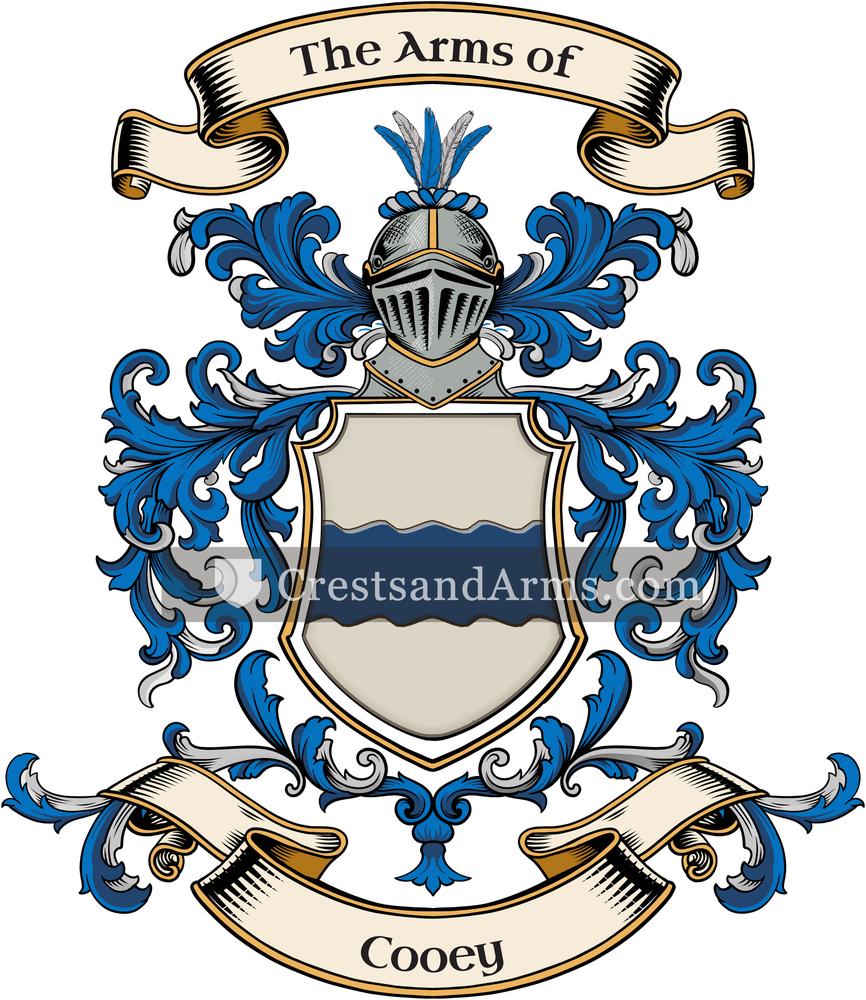 The Cooey coat of arms, drawn from the recorded blazon