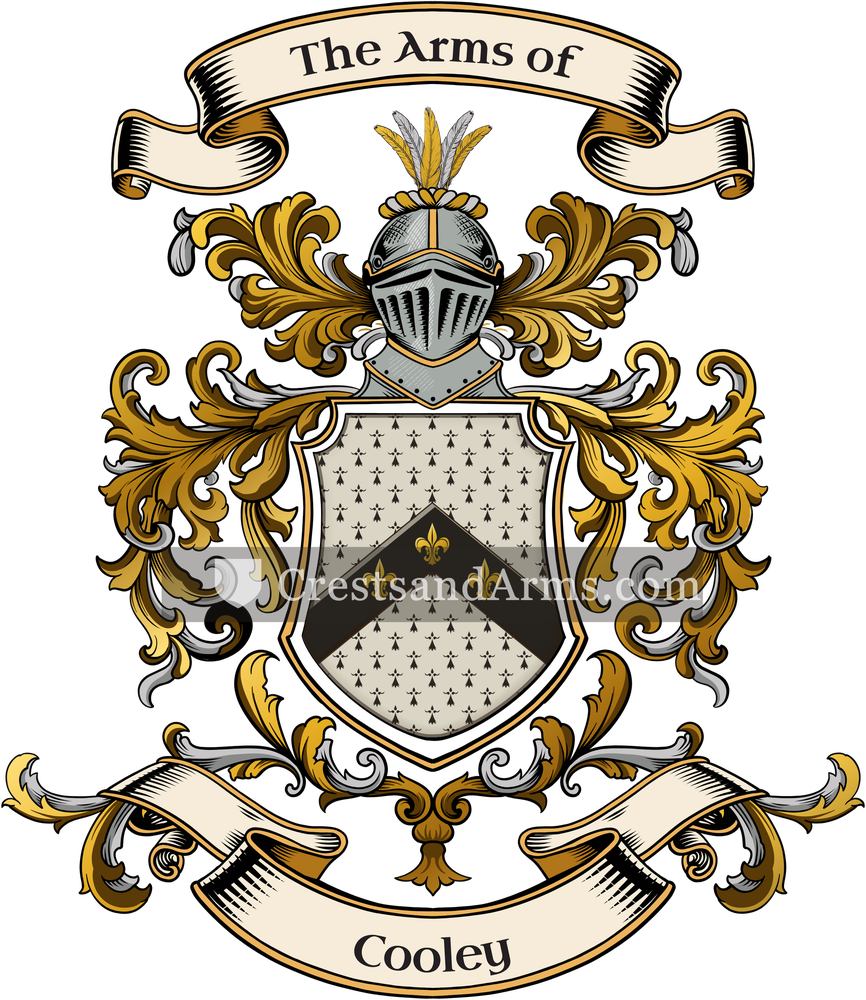 The Cooley coat of arms, drawn from the recorded blazon