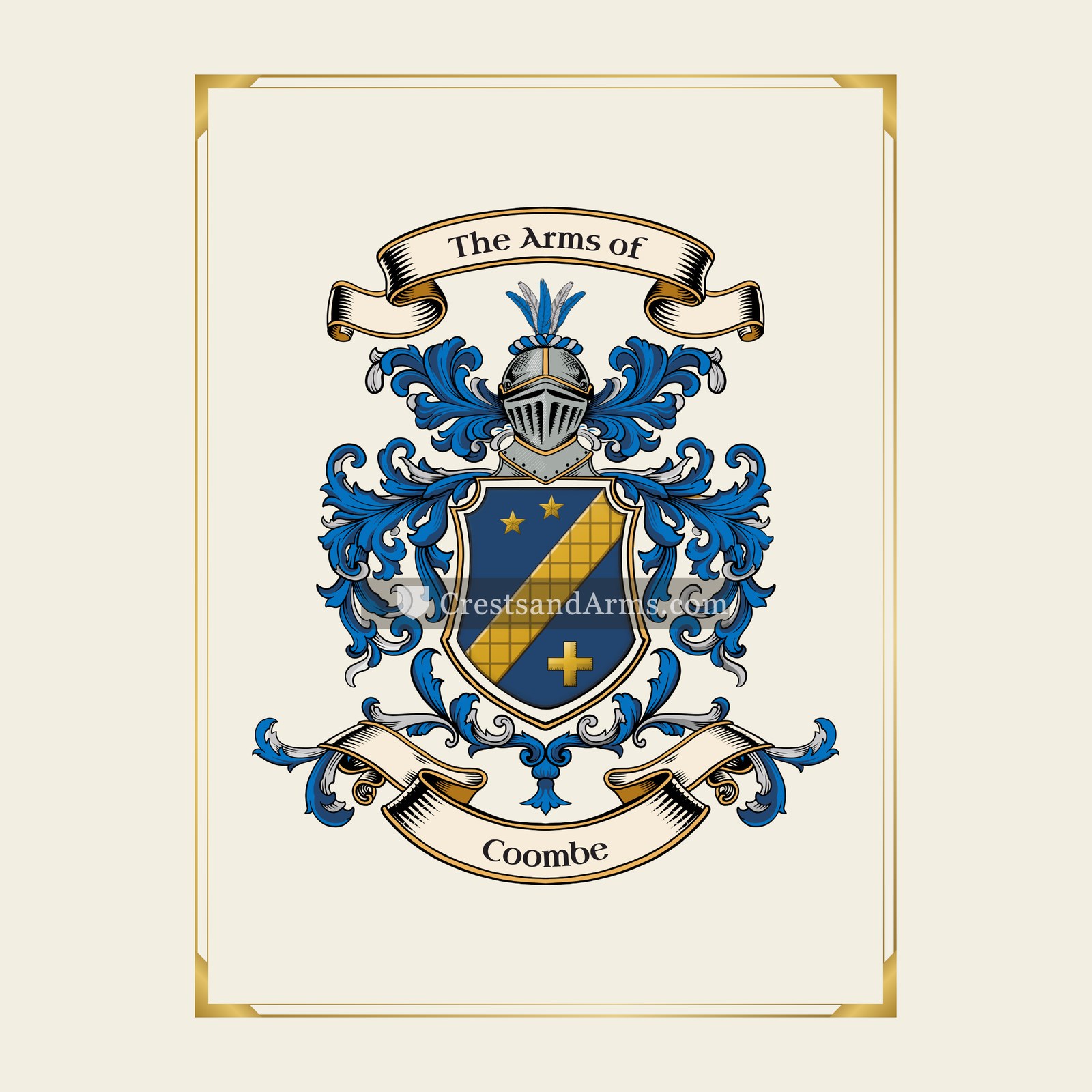 With gold border