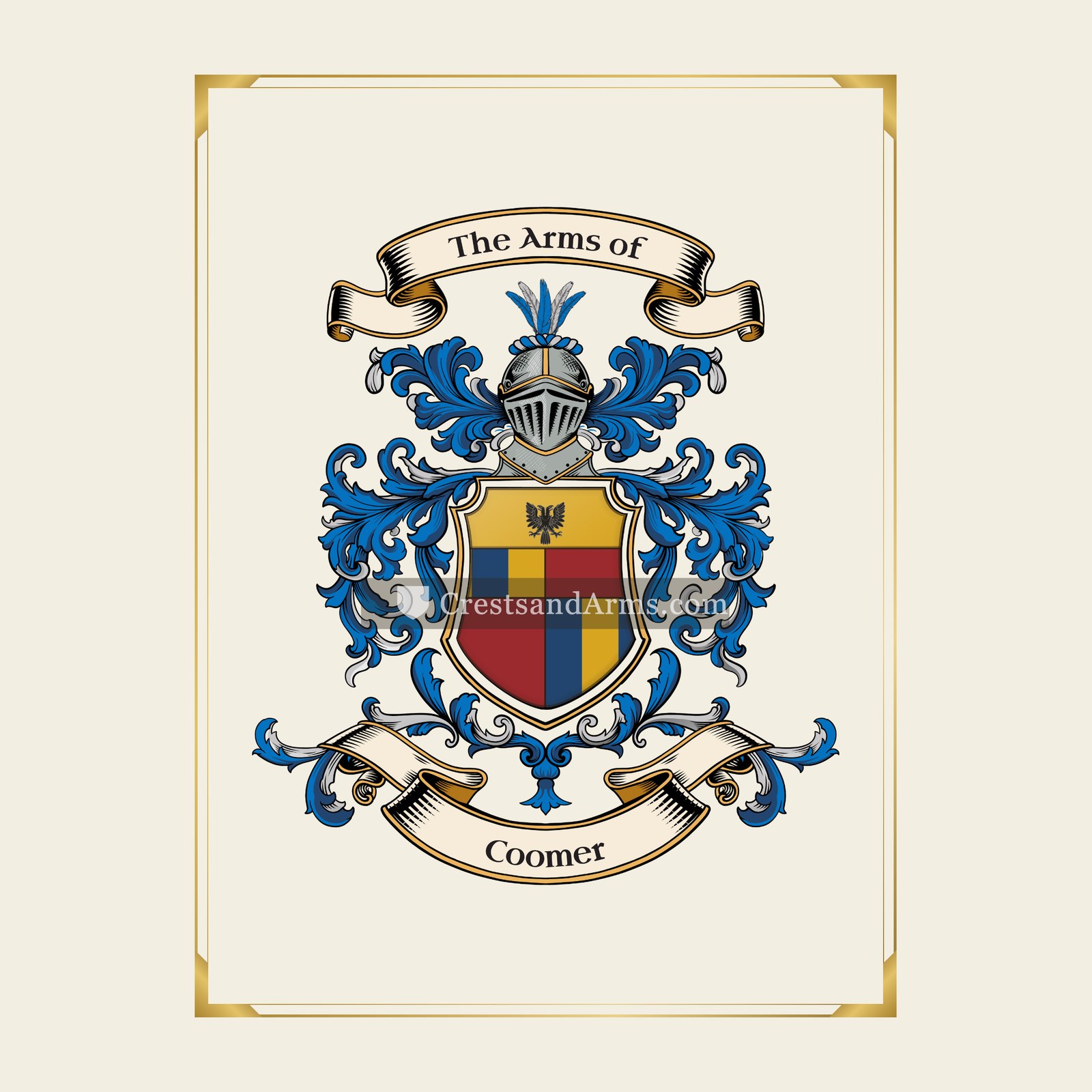 With gold border