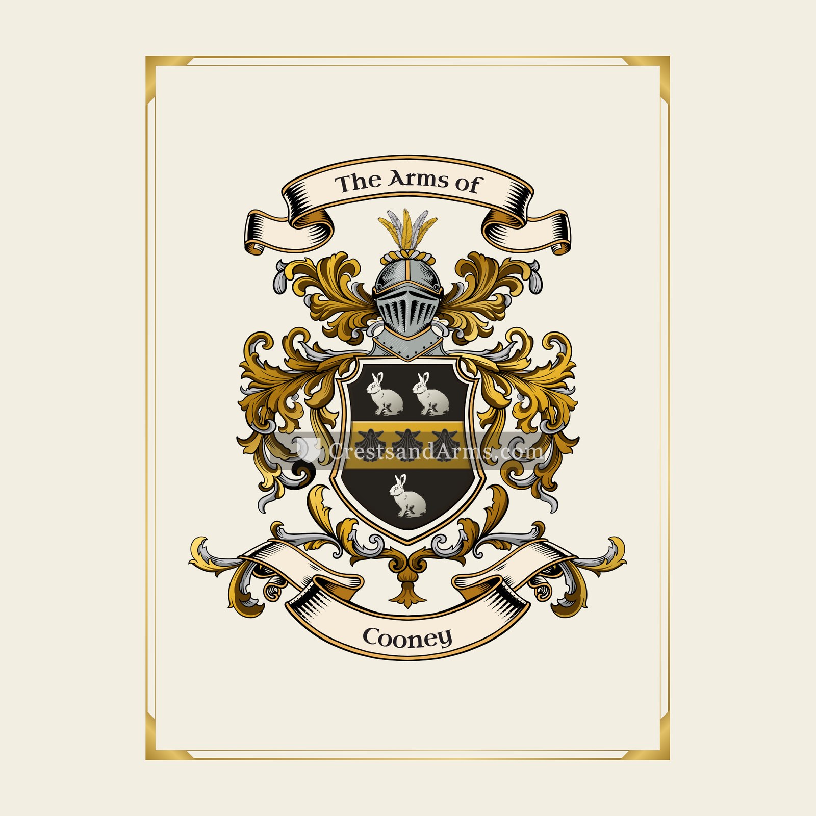 With gold border