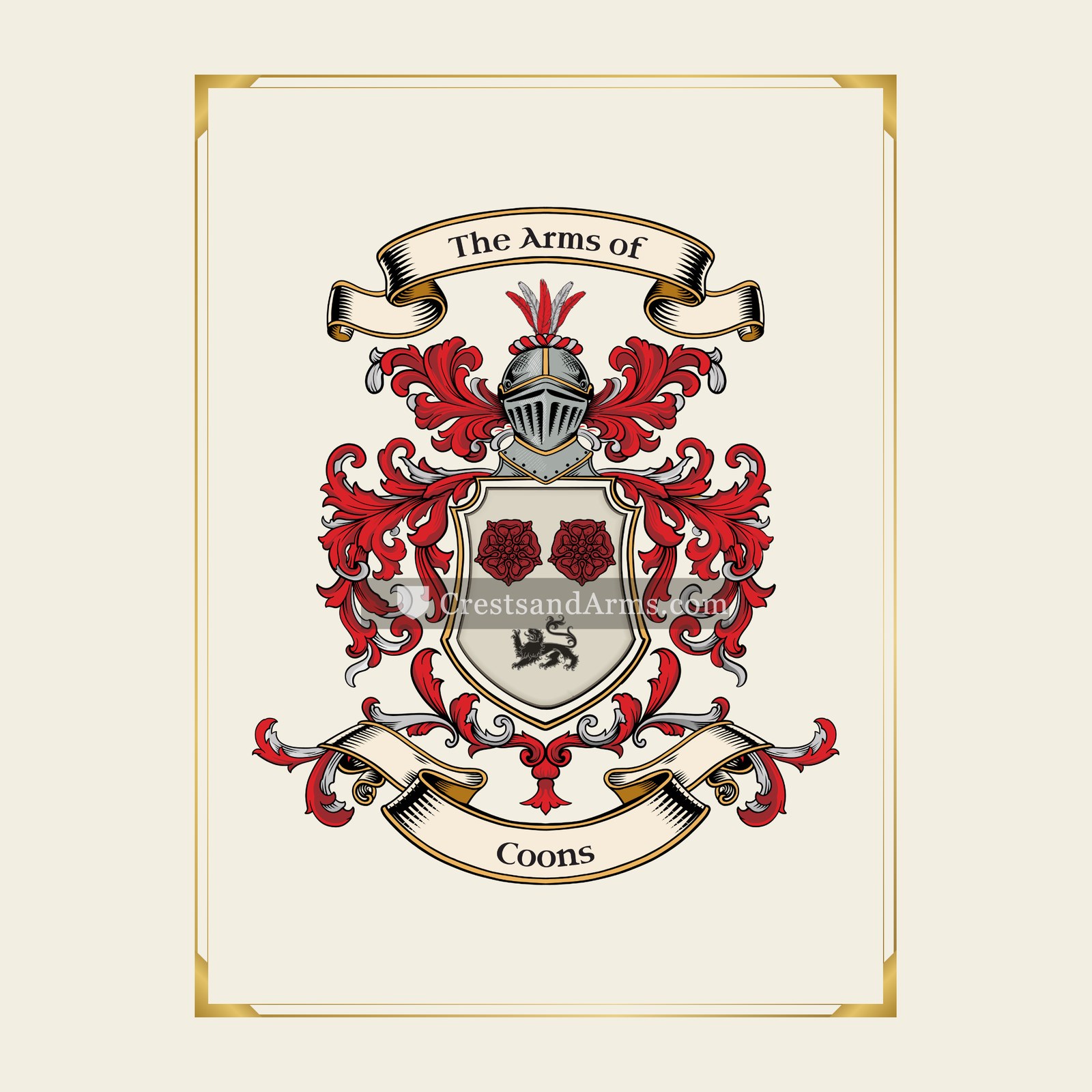 With gold border