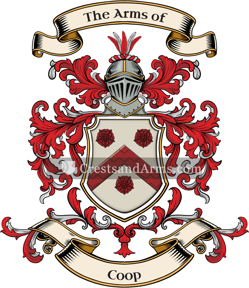 The Coop coat of arms, drawn from the recorded blazon