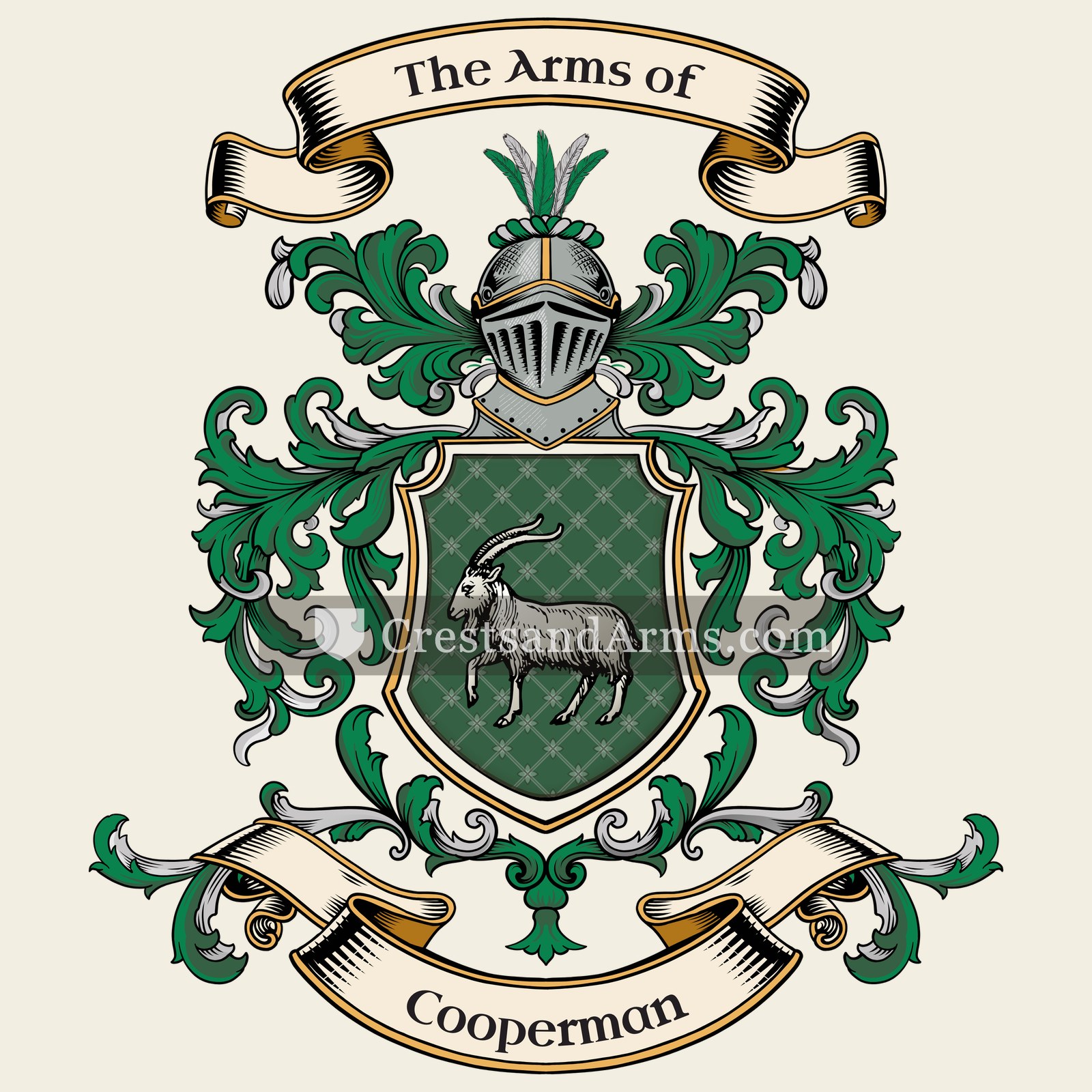 The Cooperman coat of arms, drawn from the recorded blazon
