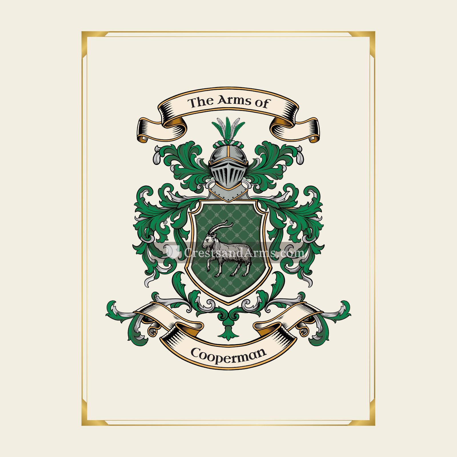 With gold border