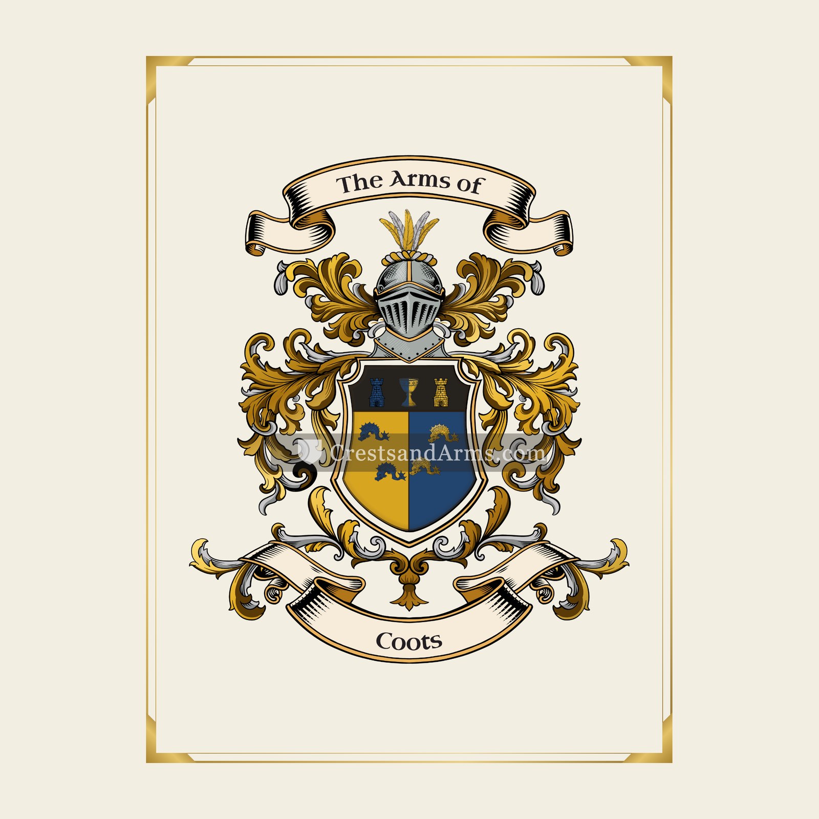 With gold border
