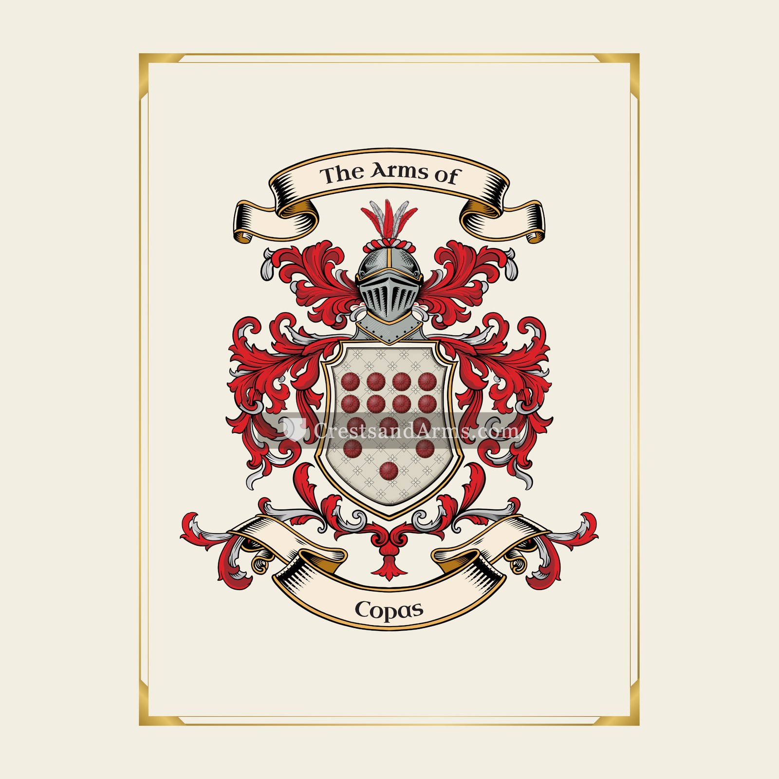 With gold border