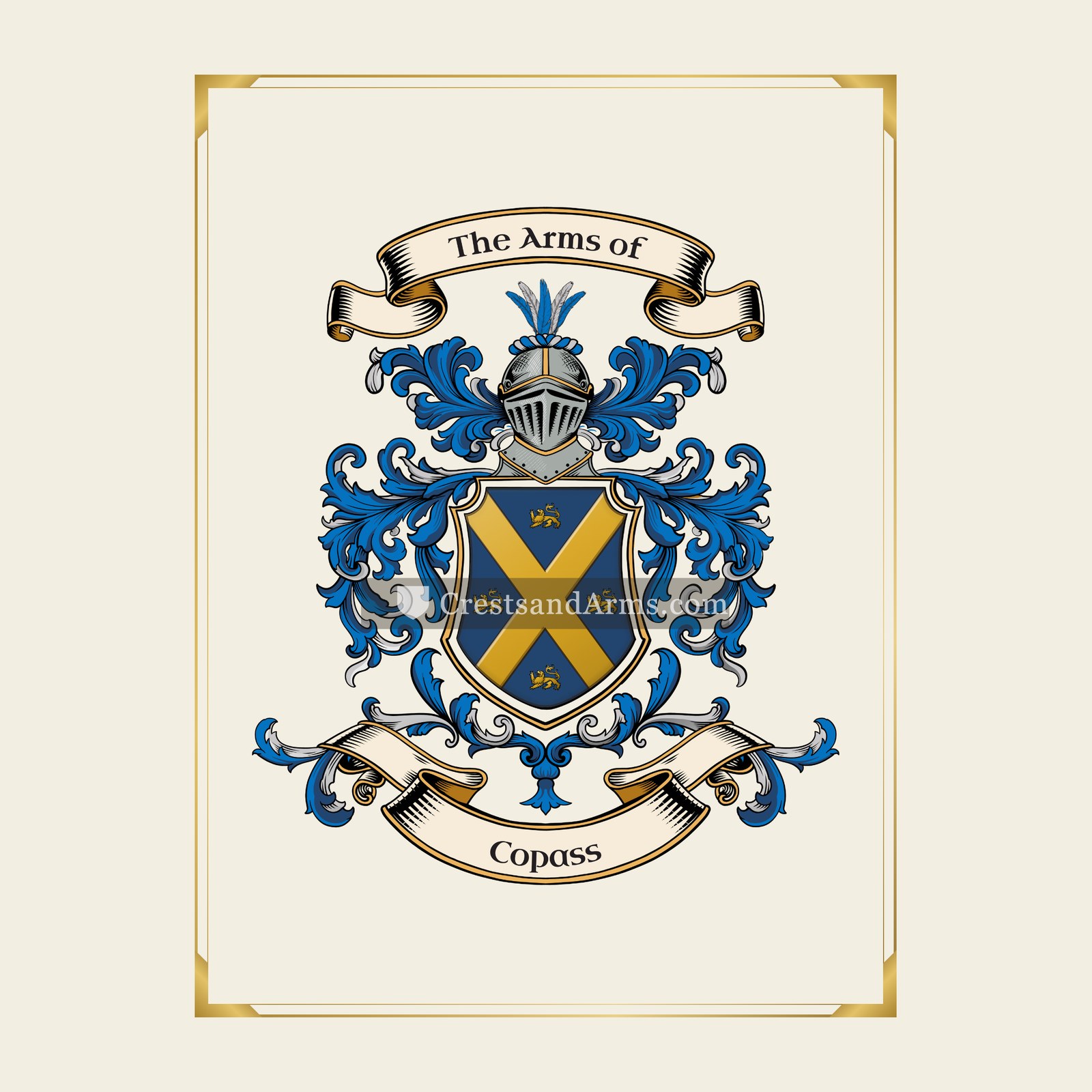 With gold border