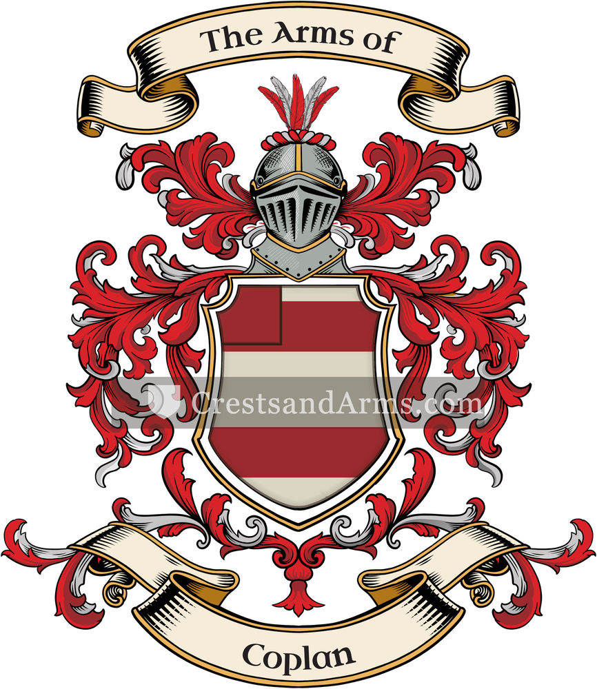 The Coplan coat of arms, drawn from the recorded blazon