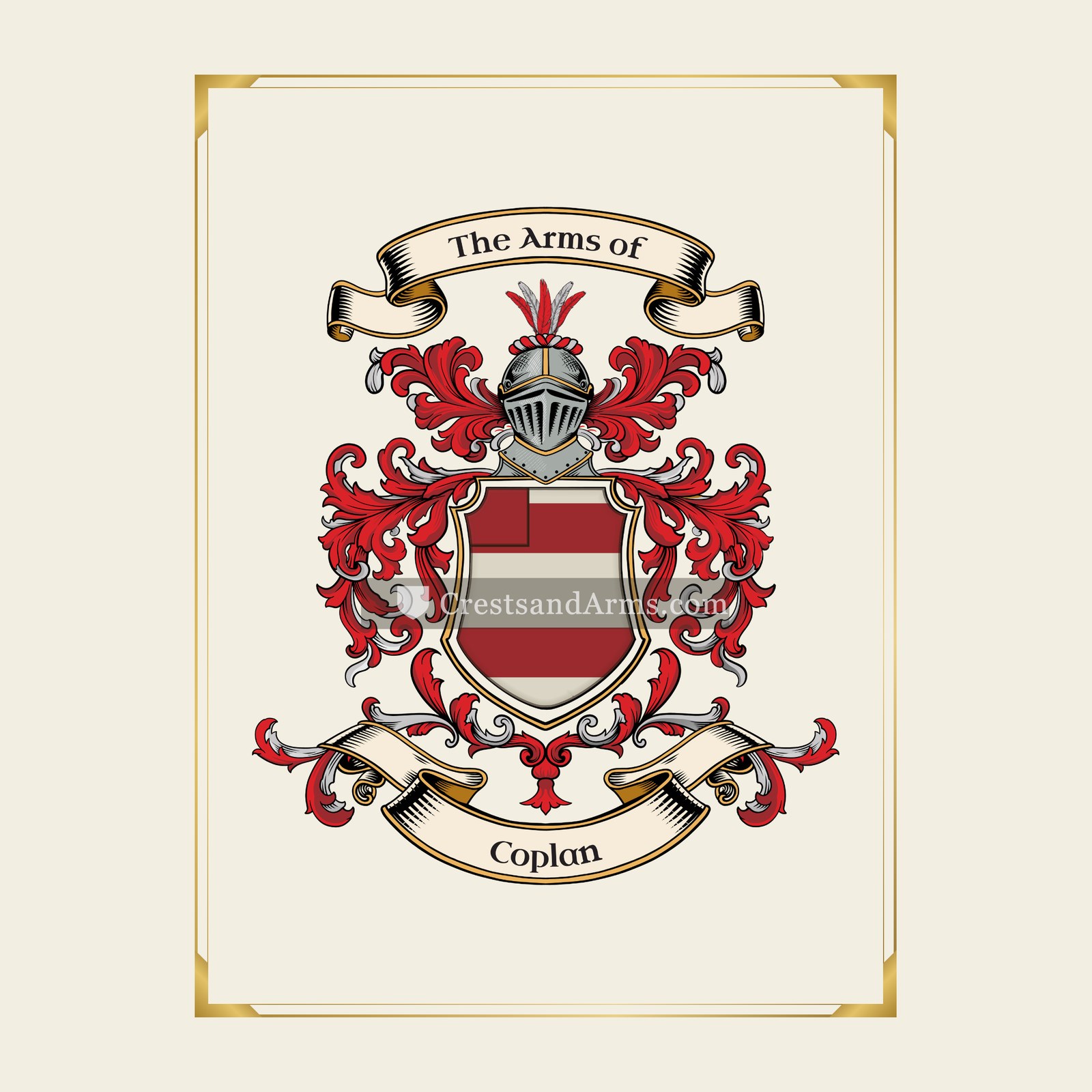 With gold border