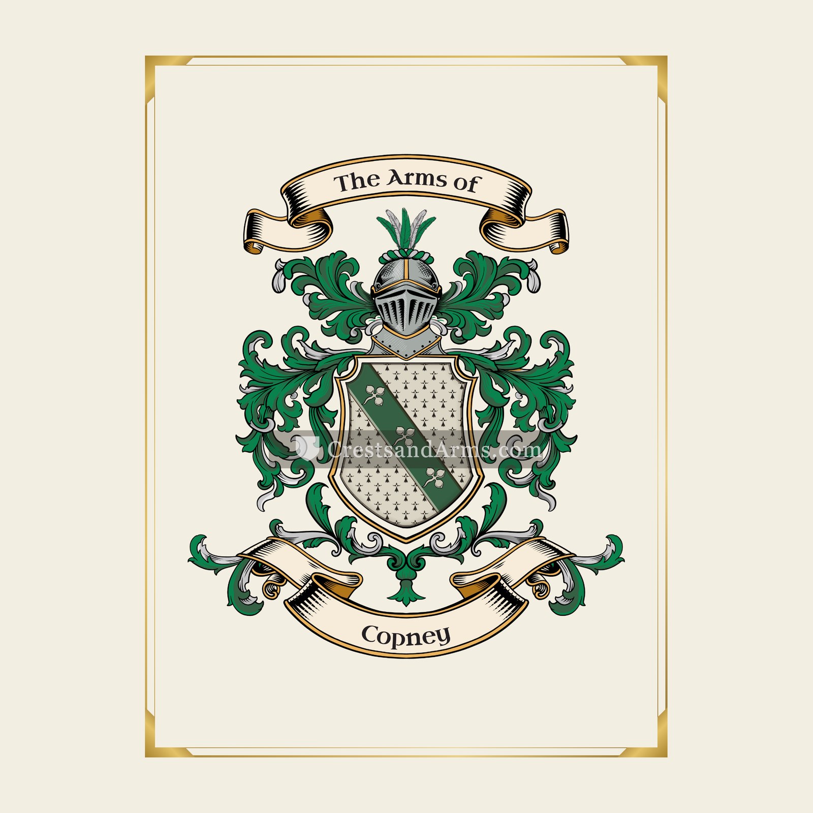 With gold border