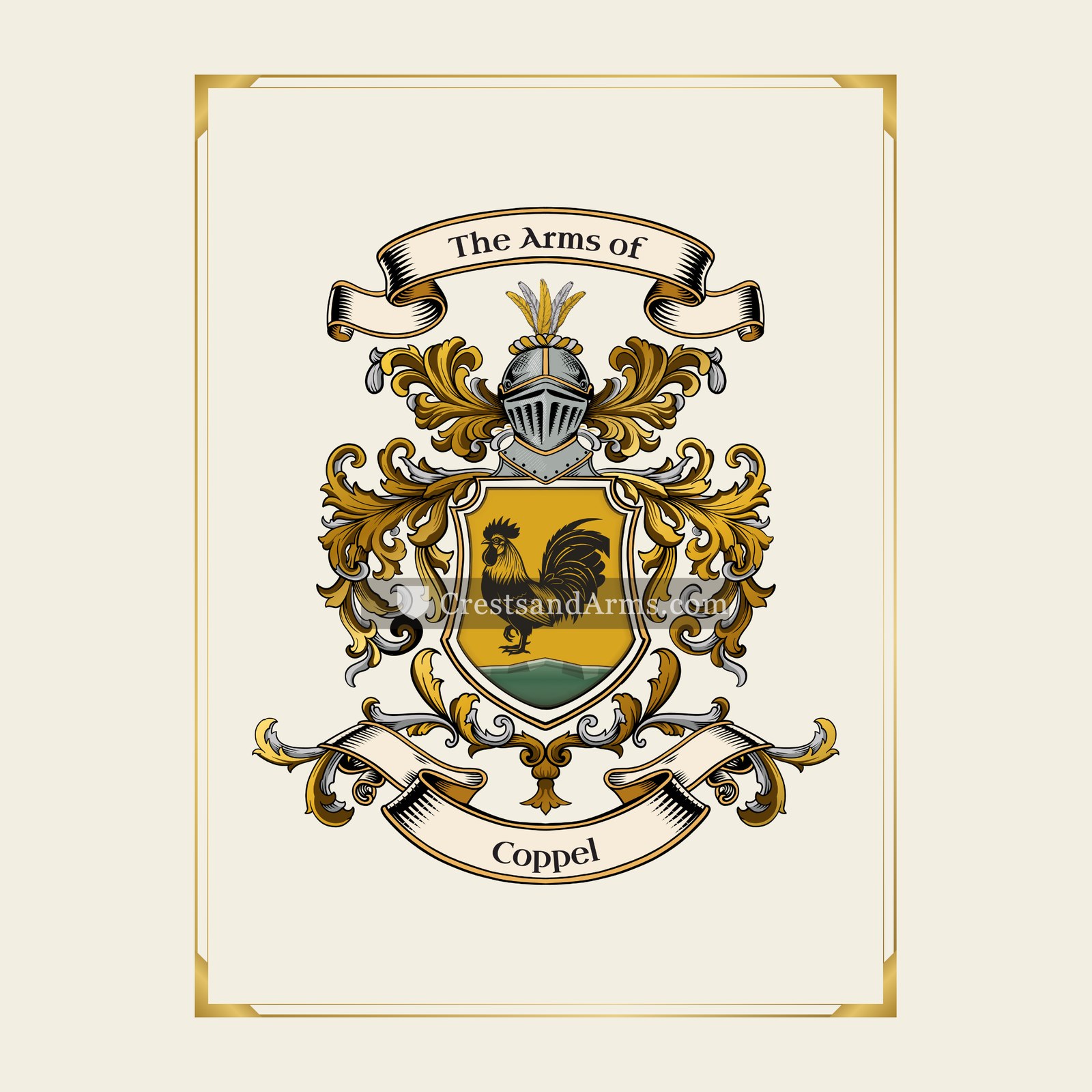 With gold border