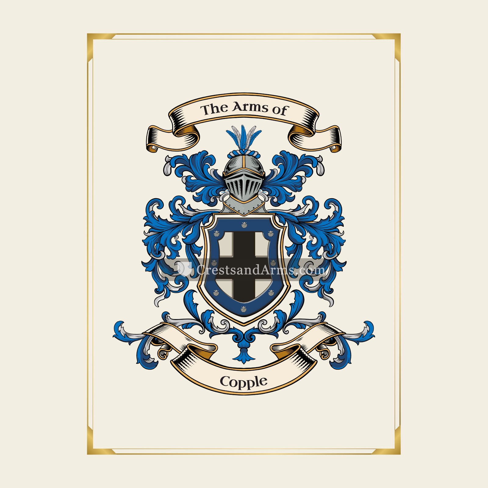 With gold border