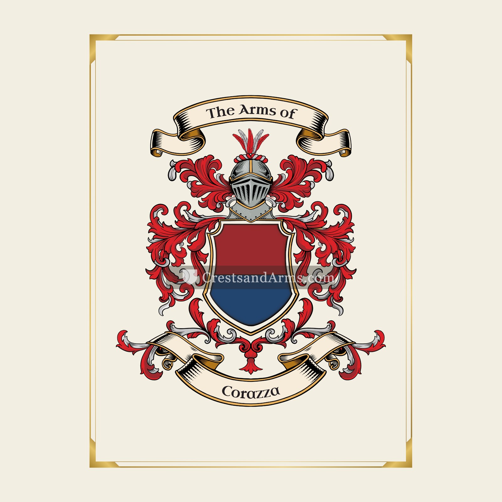With gold border