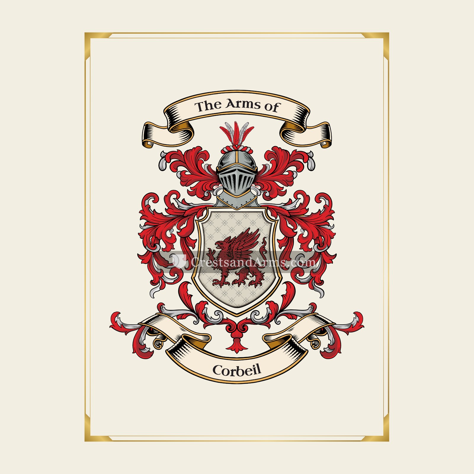 With gold border