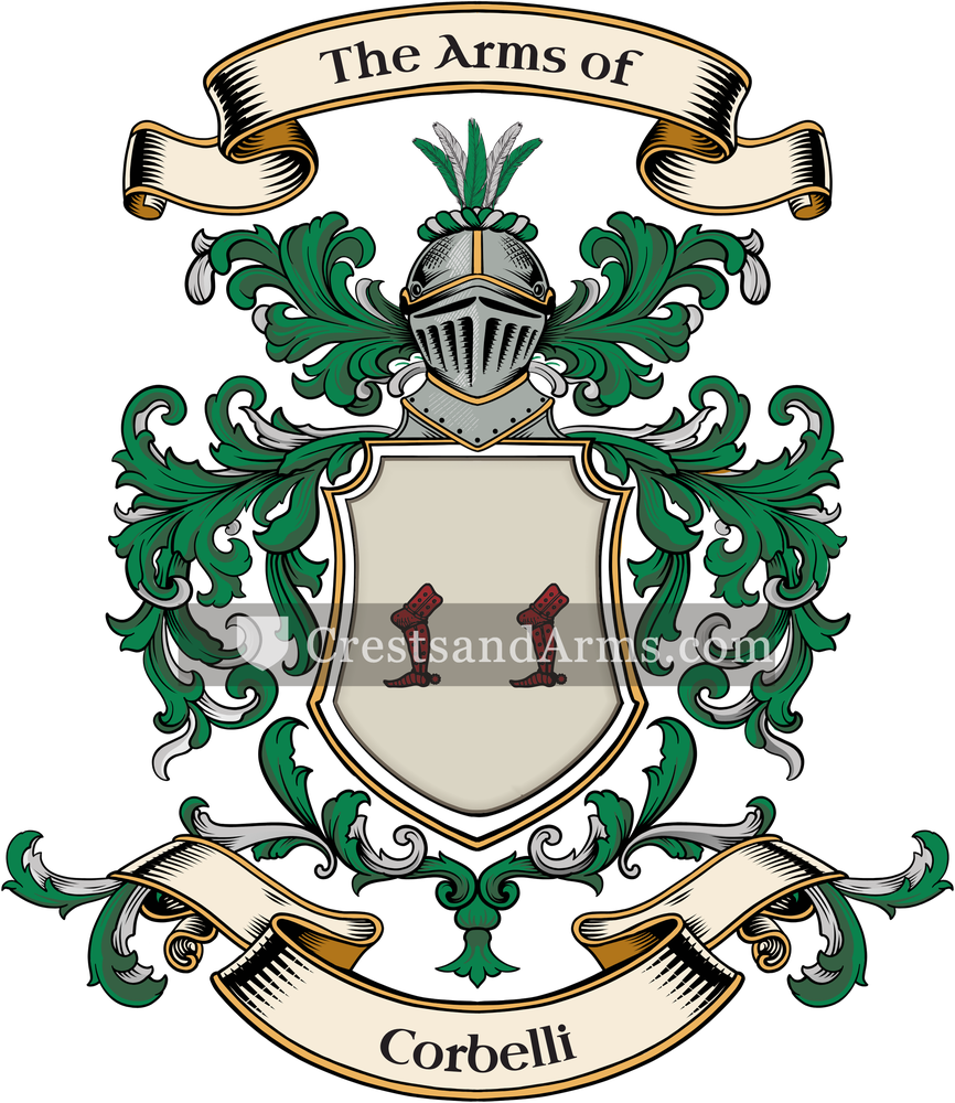 The Corbelli coat of arms, drawn from the recorded blazon
