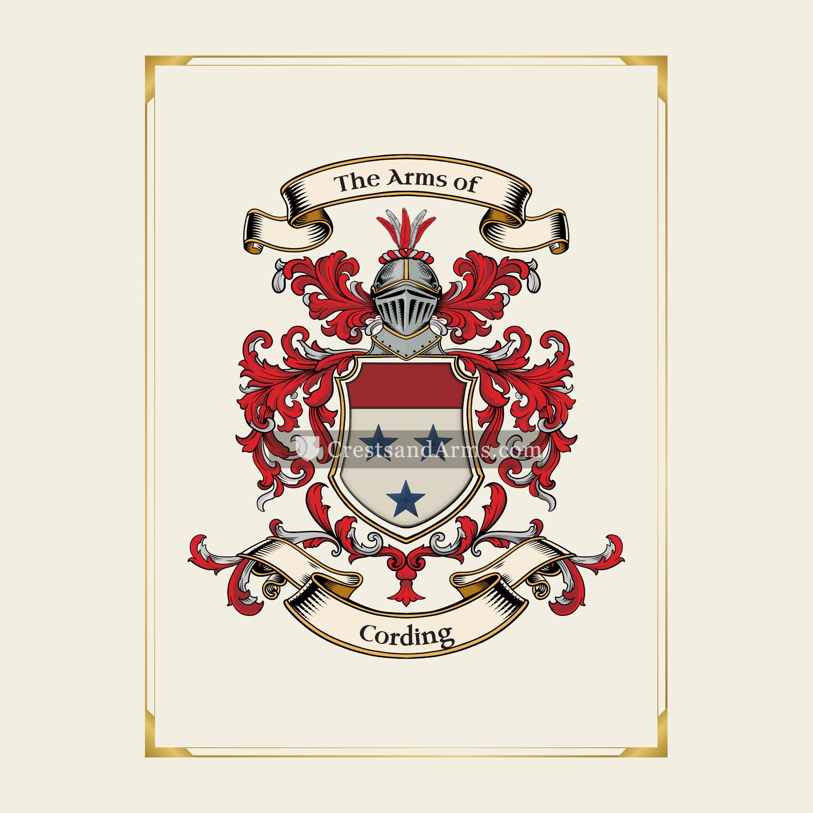 With gold border