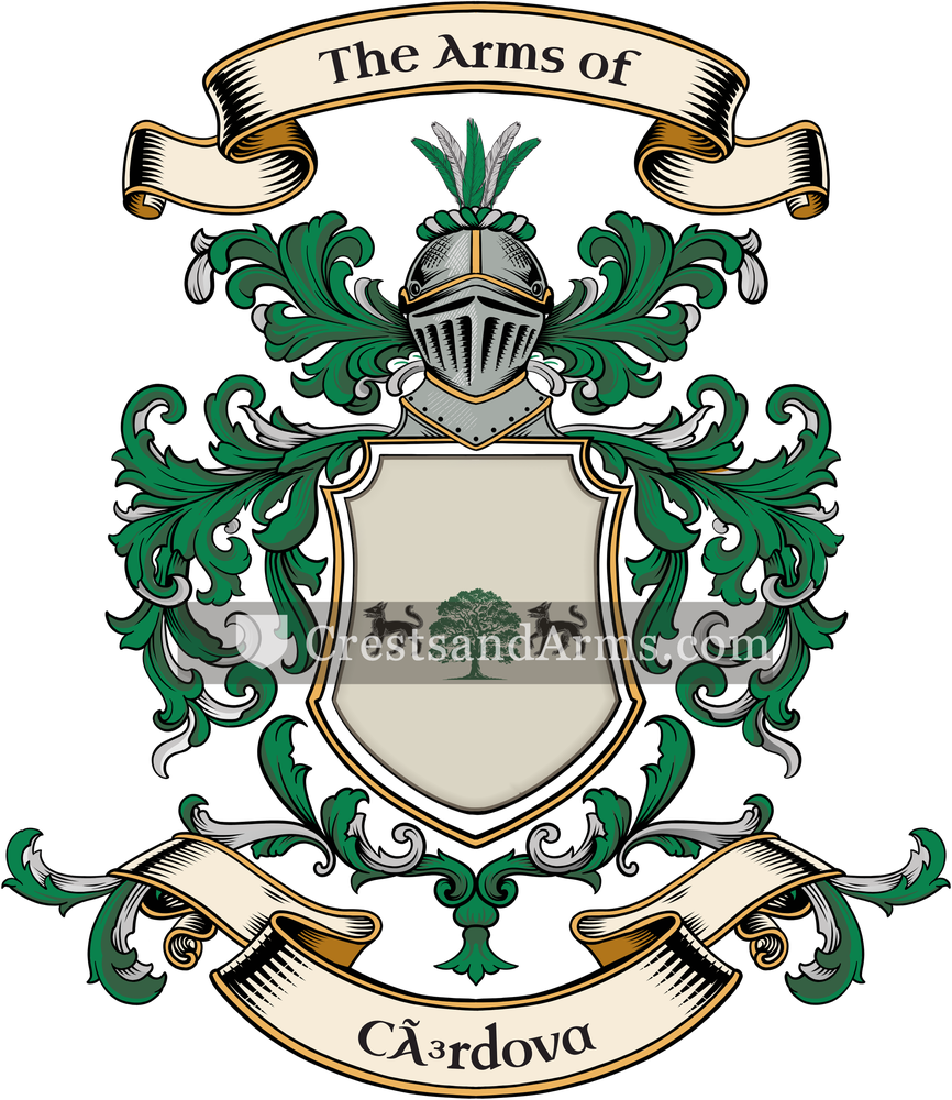 The Córdova coat of arms, drawn from the recorded blazon