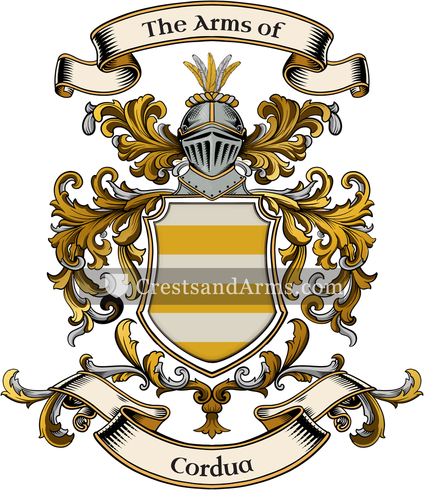 The Cordua coat of arms, drawn from the recorded blazon