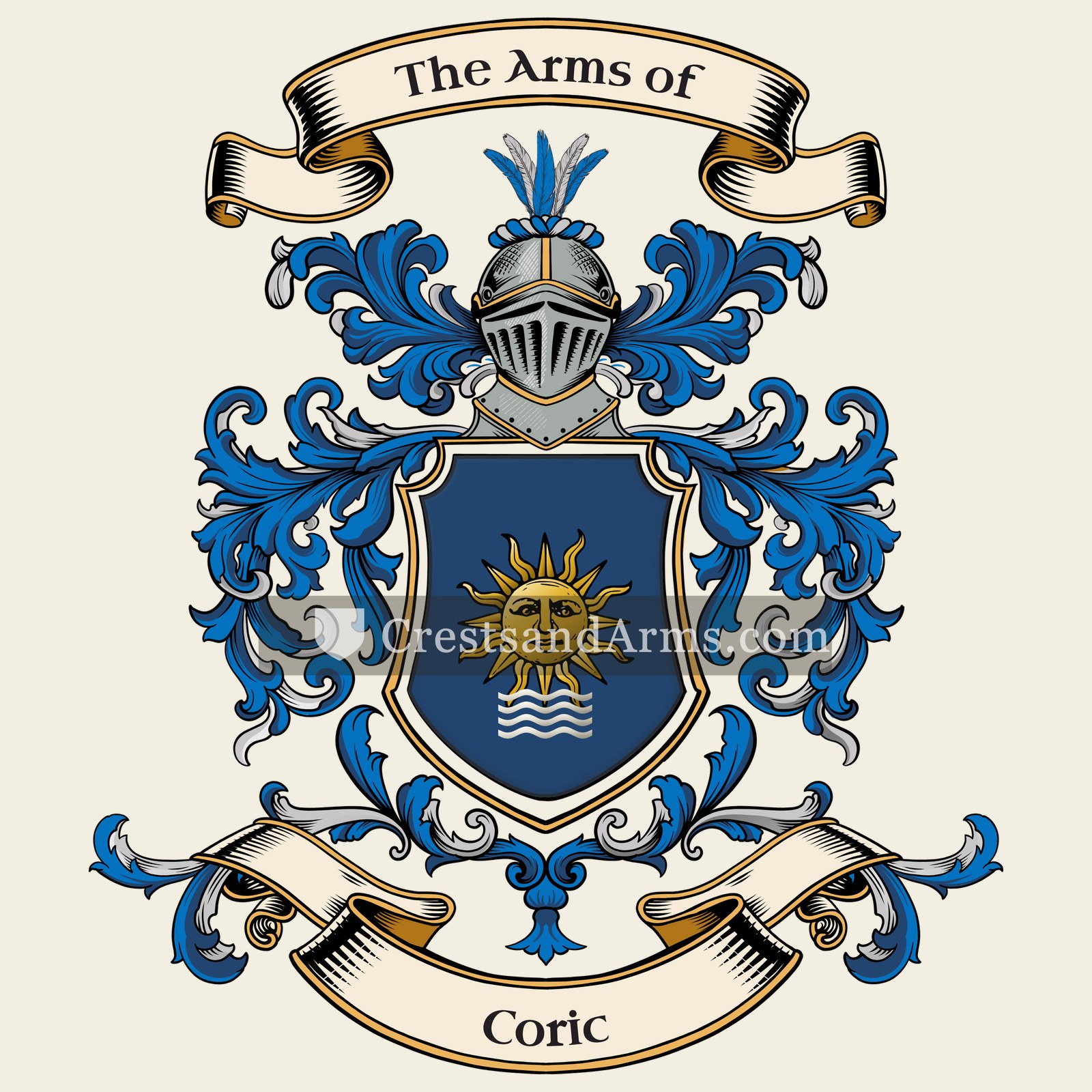 The Coric coat of arms, drawn from the recorded blazon