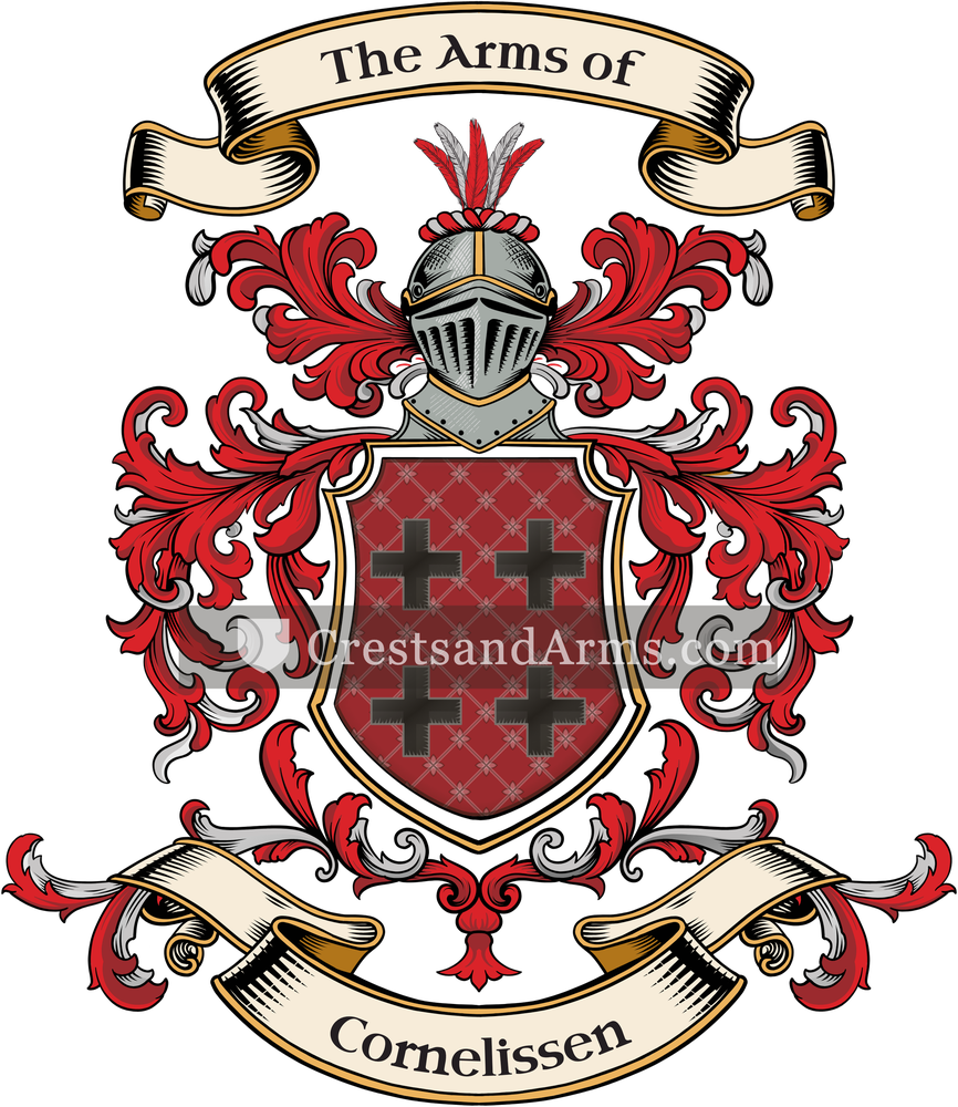 The Cornelissen coat of arms, drawn from the recorded blazon