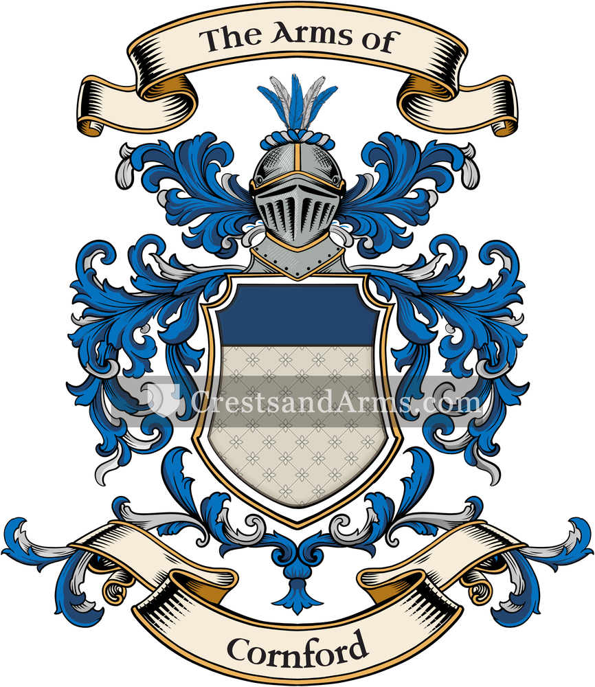 The Cornford coat of arms, drawn from the recorded blazon