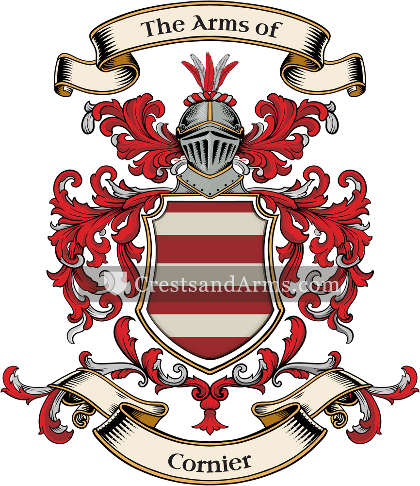 The Cornier coat of arms, drawn from the recorded blazon