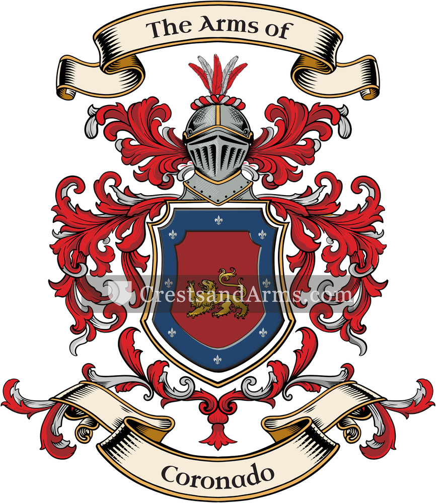 The Coronado coat of arms, drawn from the recorded blazon