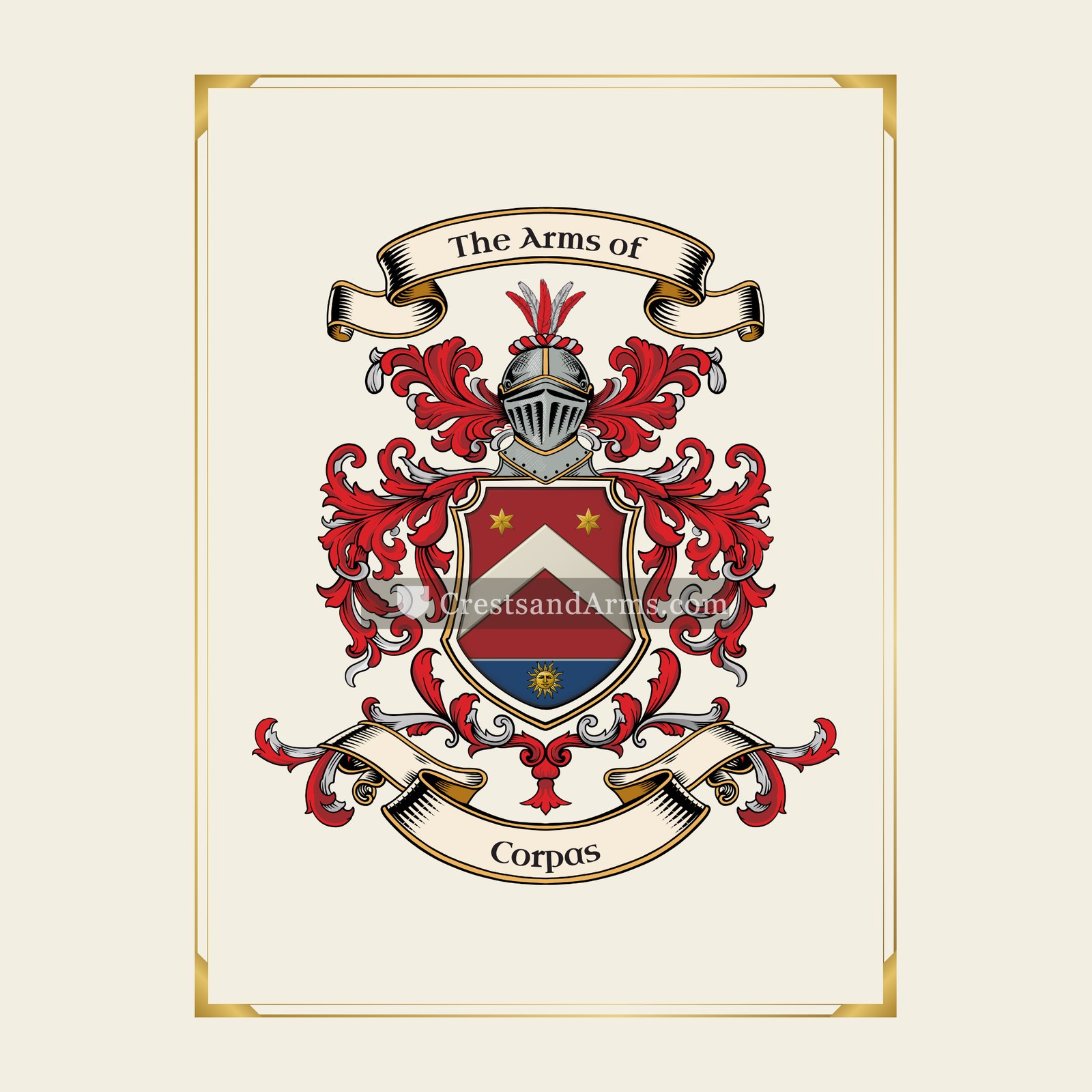 With gold border