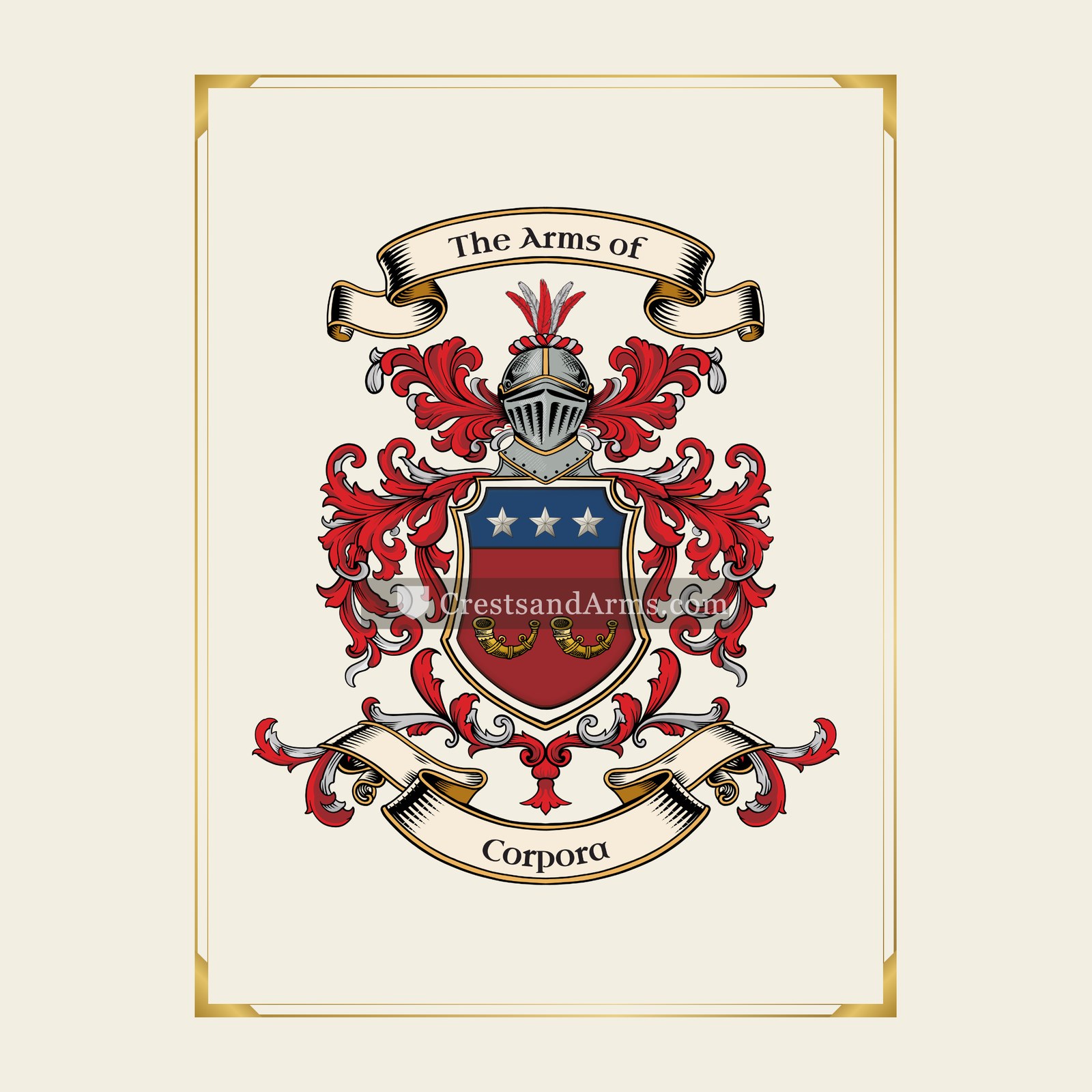 With gold border