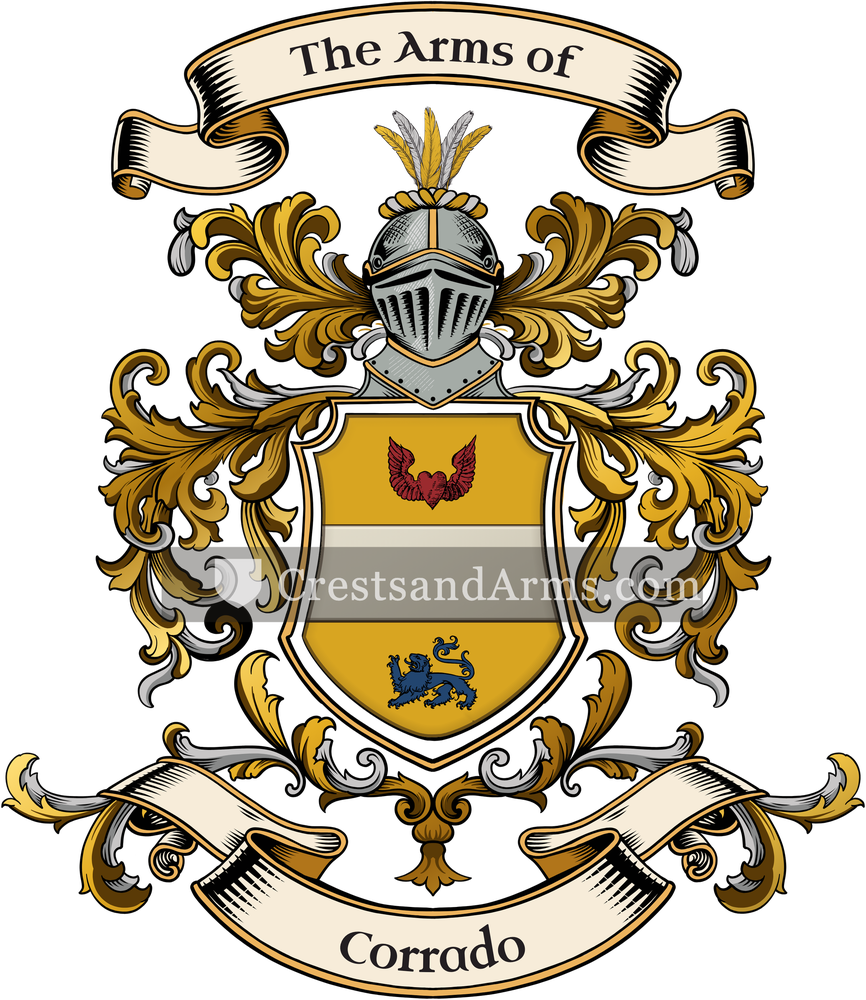 The Corrado coat of arms, drawn from the recorded blazon