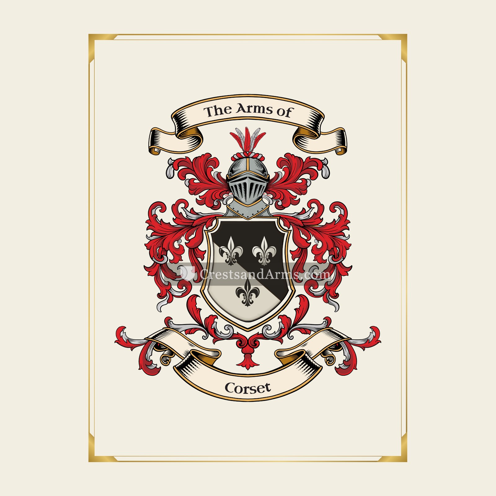 With gold border