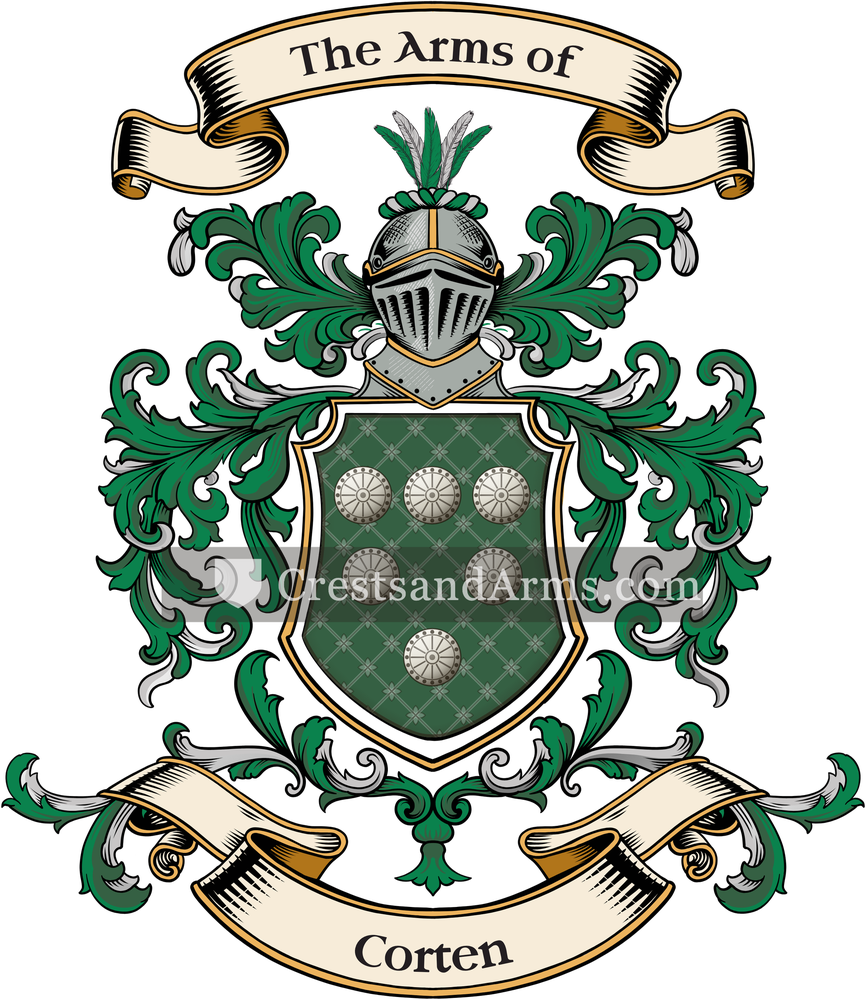 The Corten coat of arms, drawn from the recorded blazon