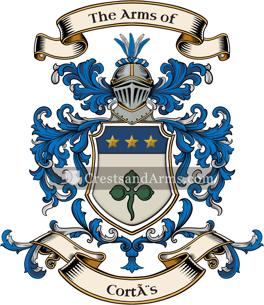 The Cortès coat of arms, drawn from the recorded blazon
