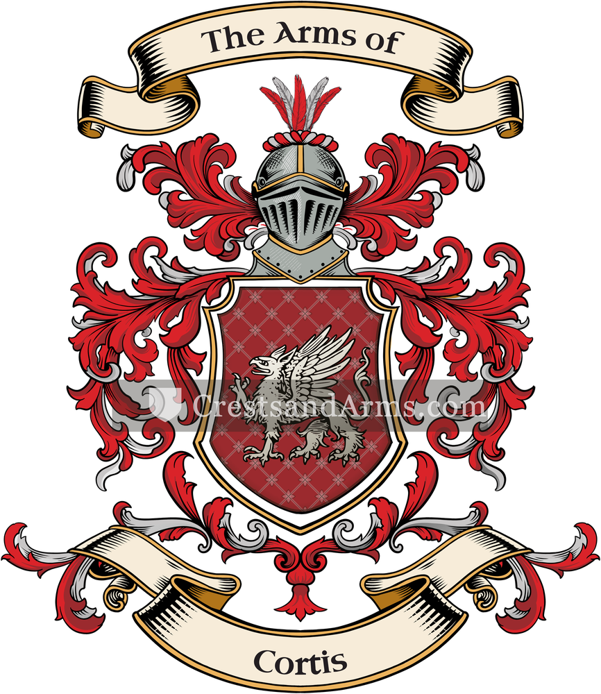 The Cortis coat of arms, drawn from the recorded blazon