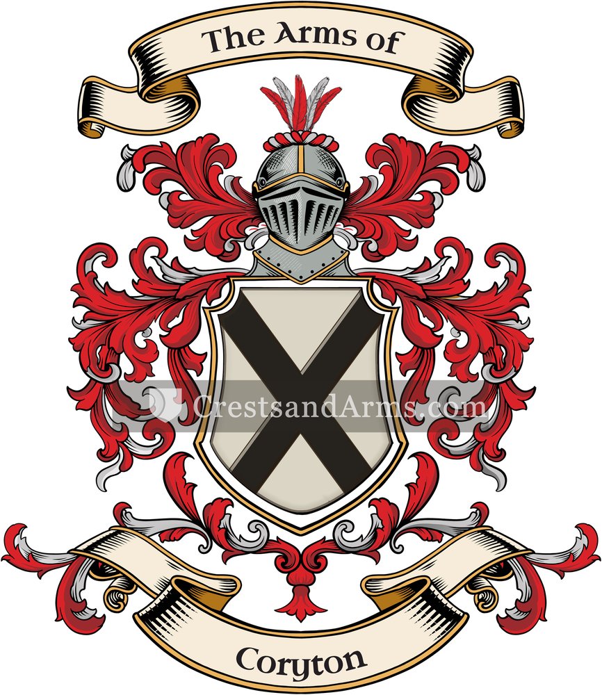 The Coryton coat of arms, drawn from the recorded blazon