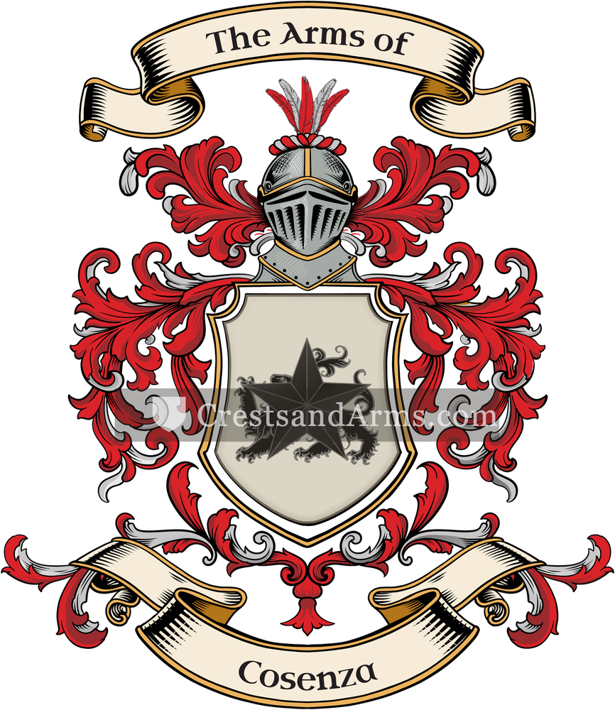 The Cosenza coat of arms, drawn from the recorded blazon