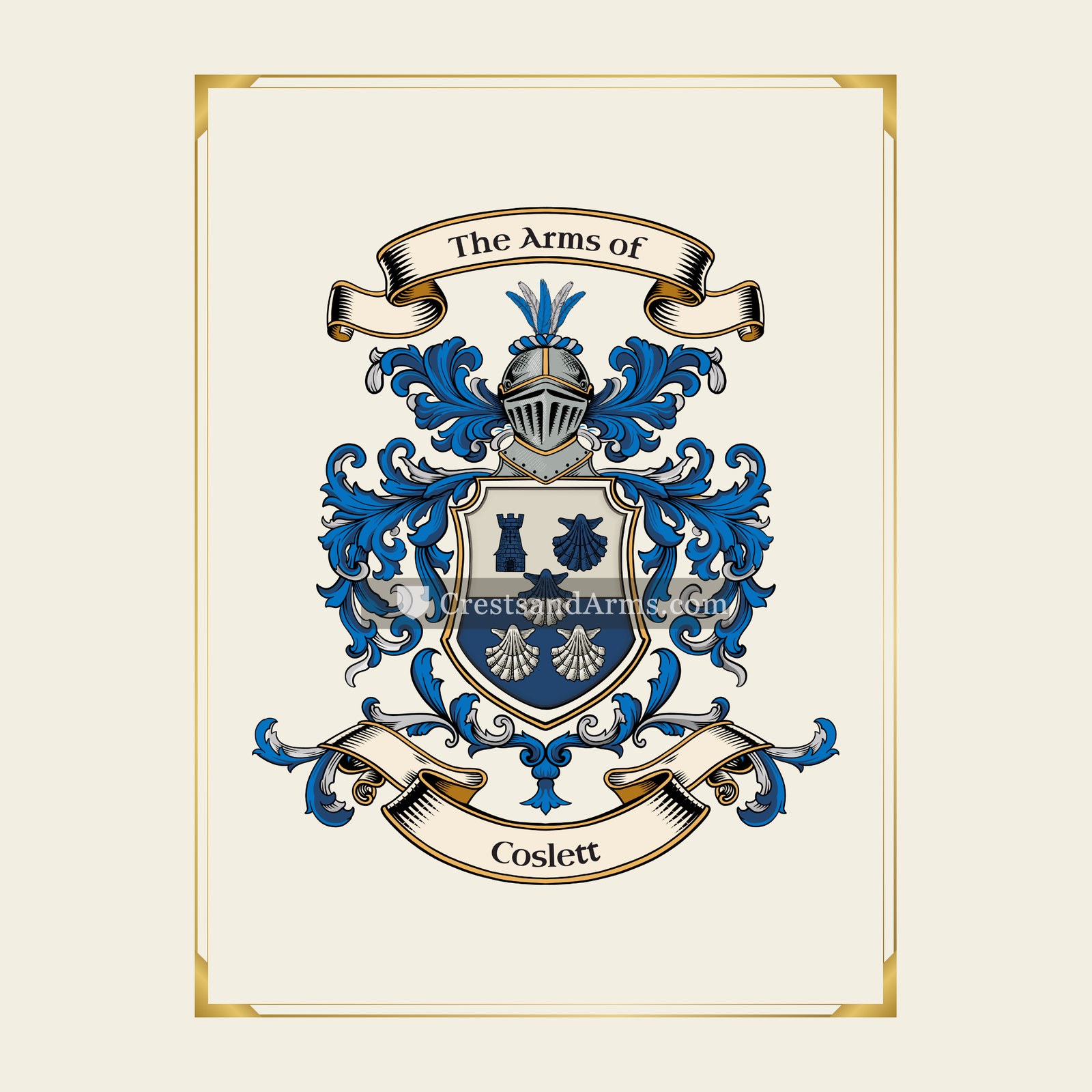 With gold border