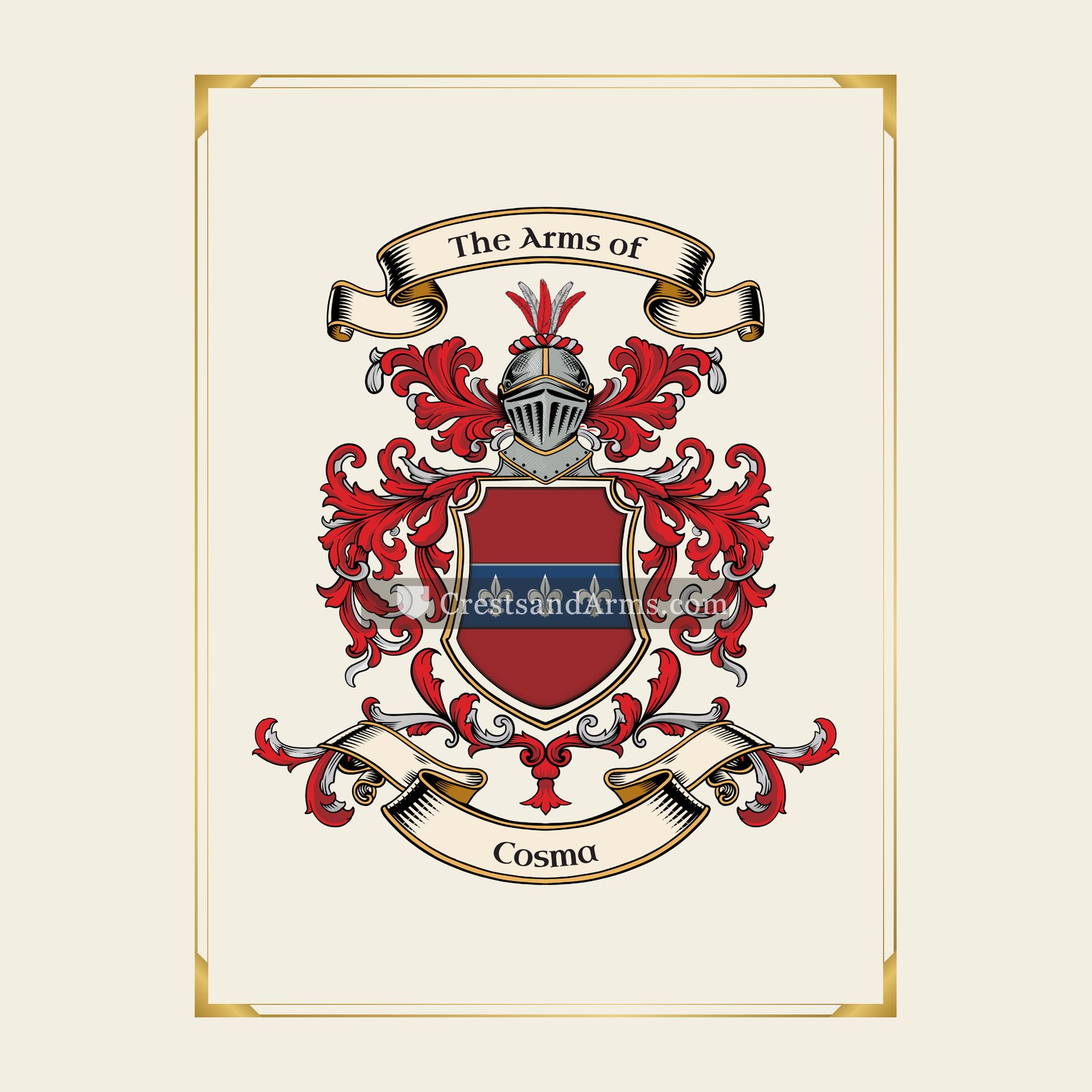 With gold border