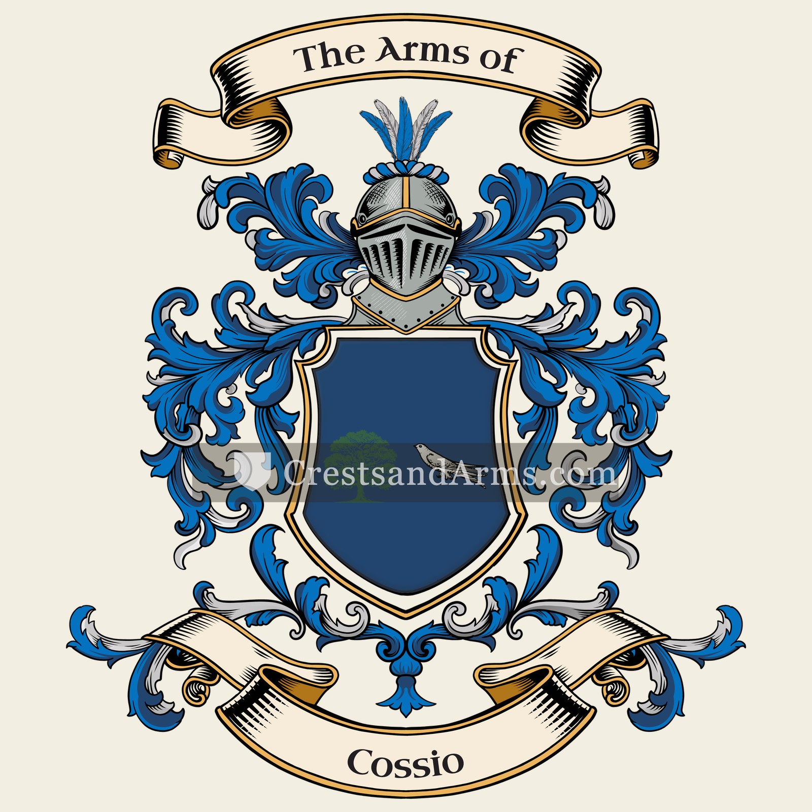 The Cossio coat of arms, drawn from the recorded blazon