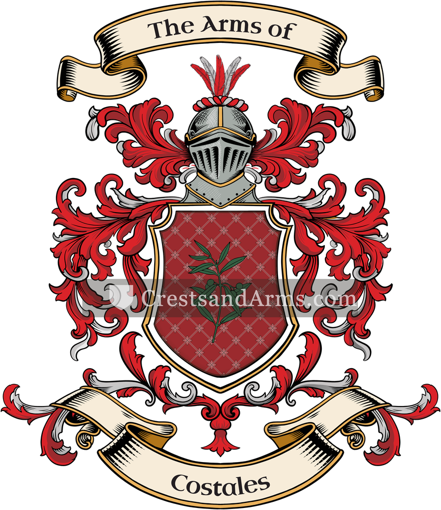 The Costales coat of arms, drawn from the recorded blazon