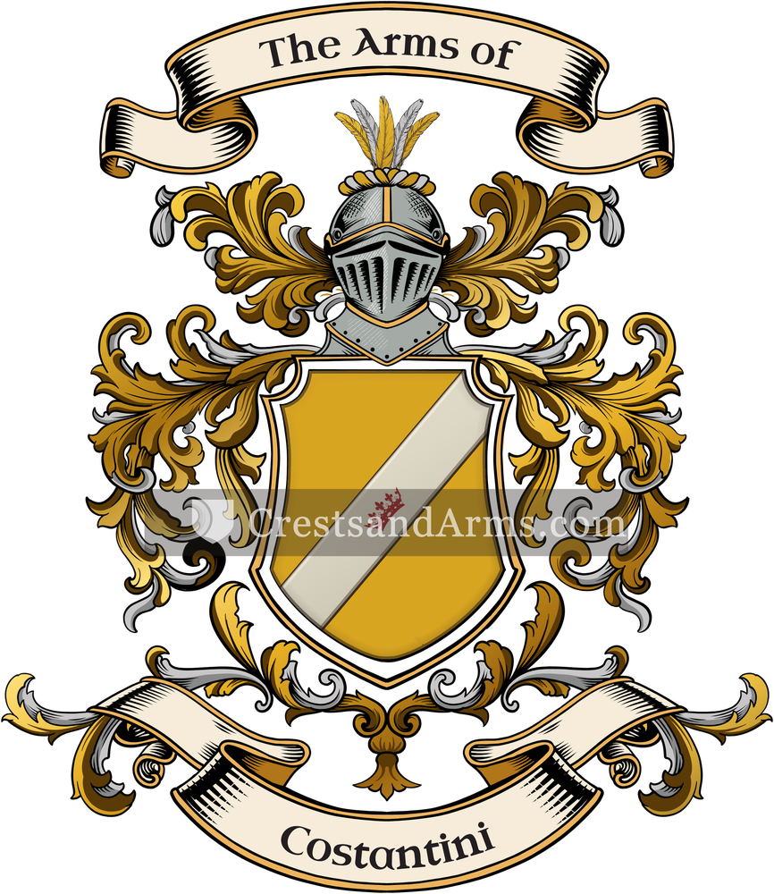 The Costantini coat of arms, drawn from the recorded blazon