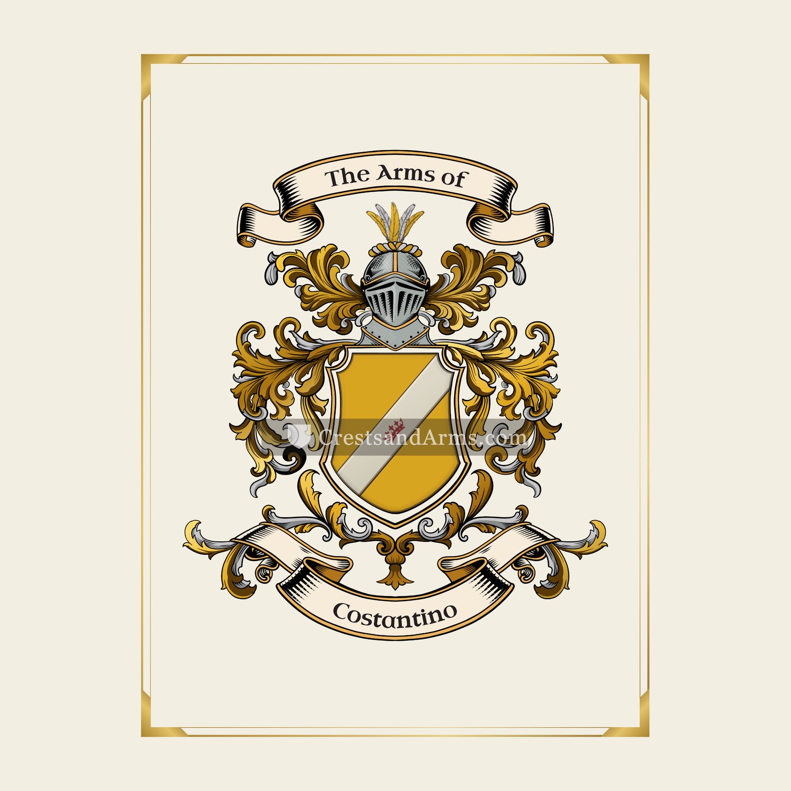 With gold border