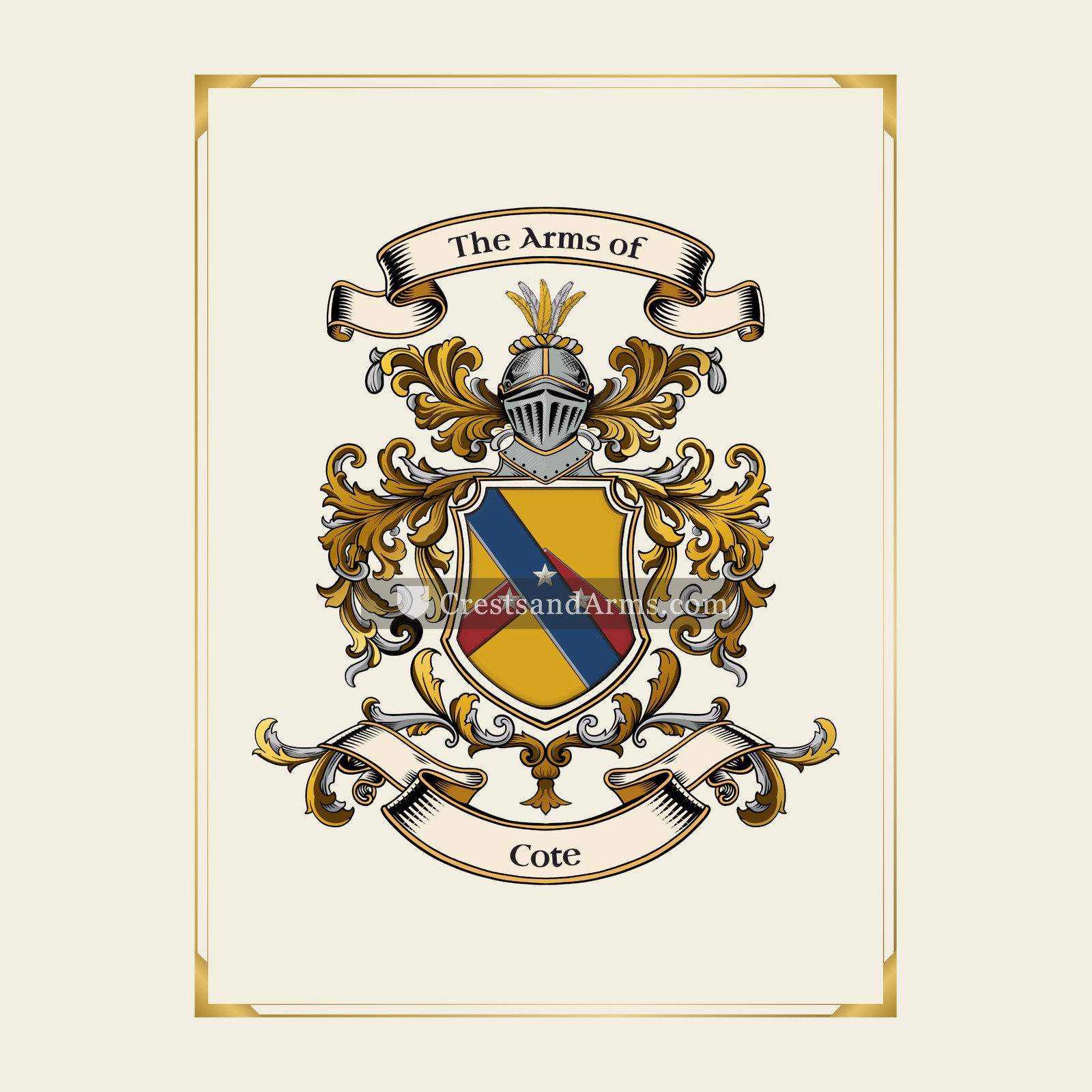 With gold border