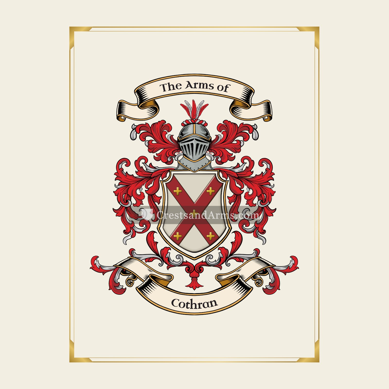 With gold border