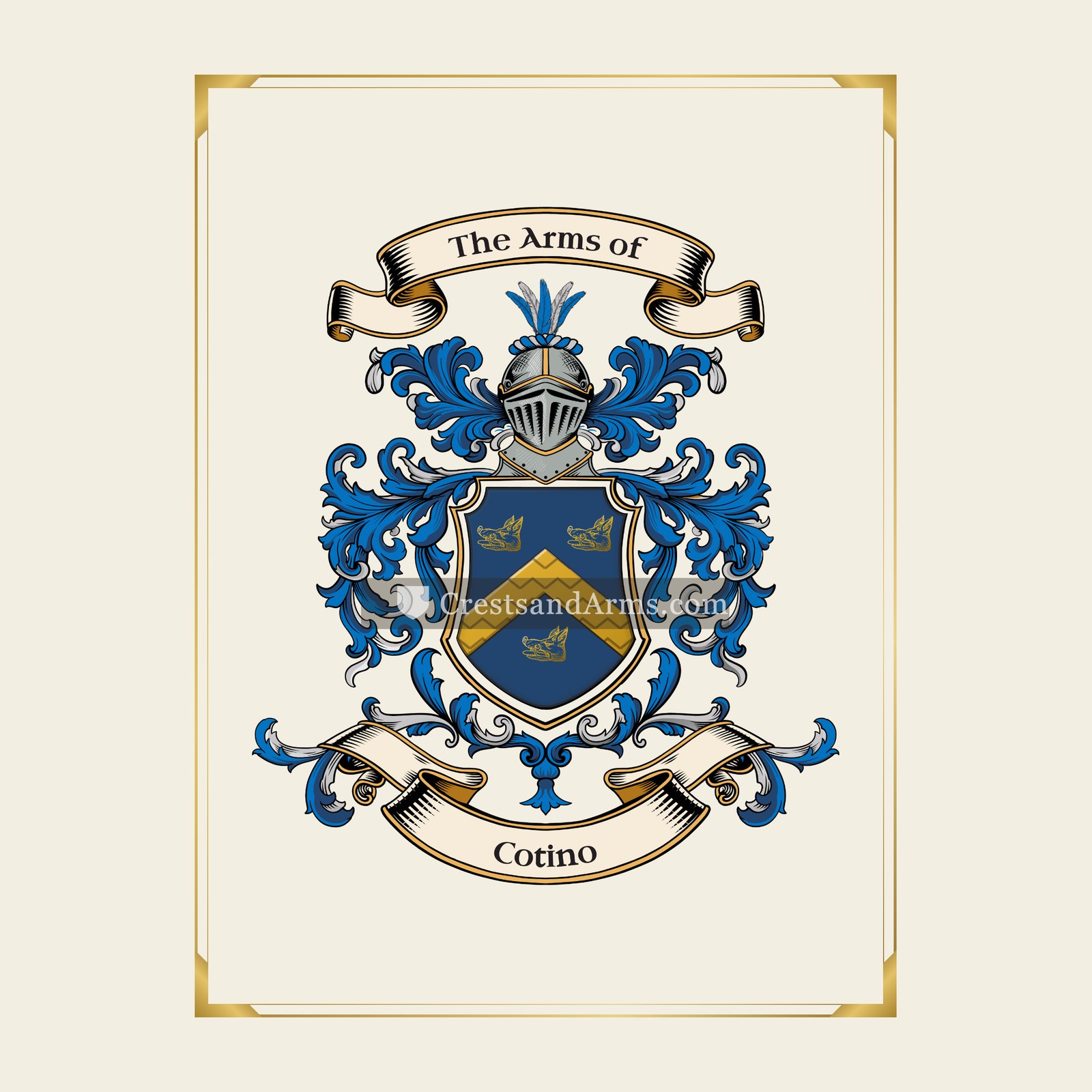 With gold border
