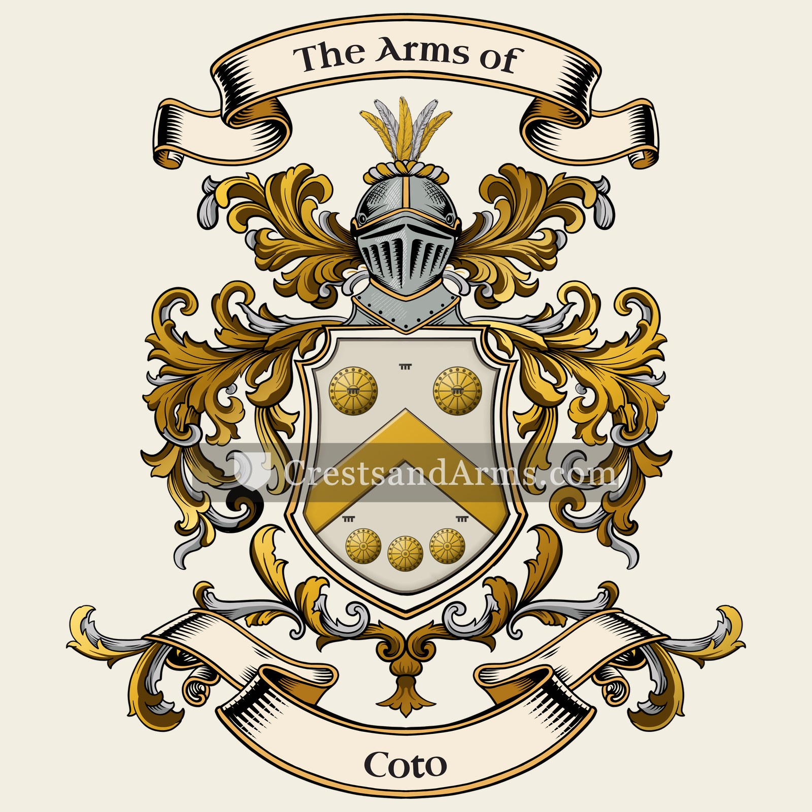 The Coto coat of arms, drawn from the recorded blazon